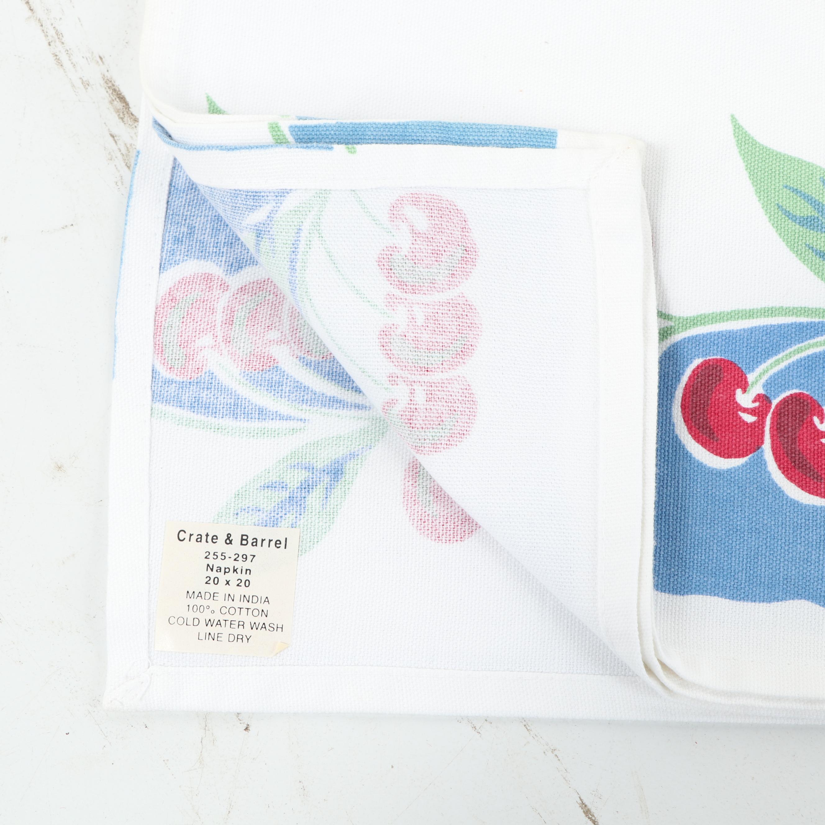 Crate & Barrel Vintage Print Cotton Napkins and Tablecloths