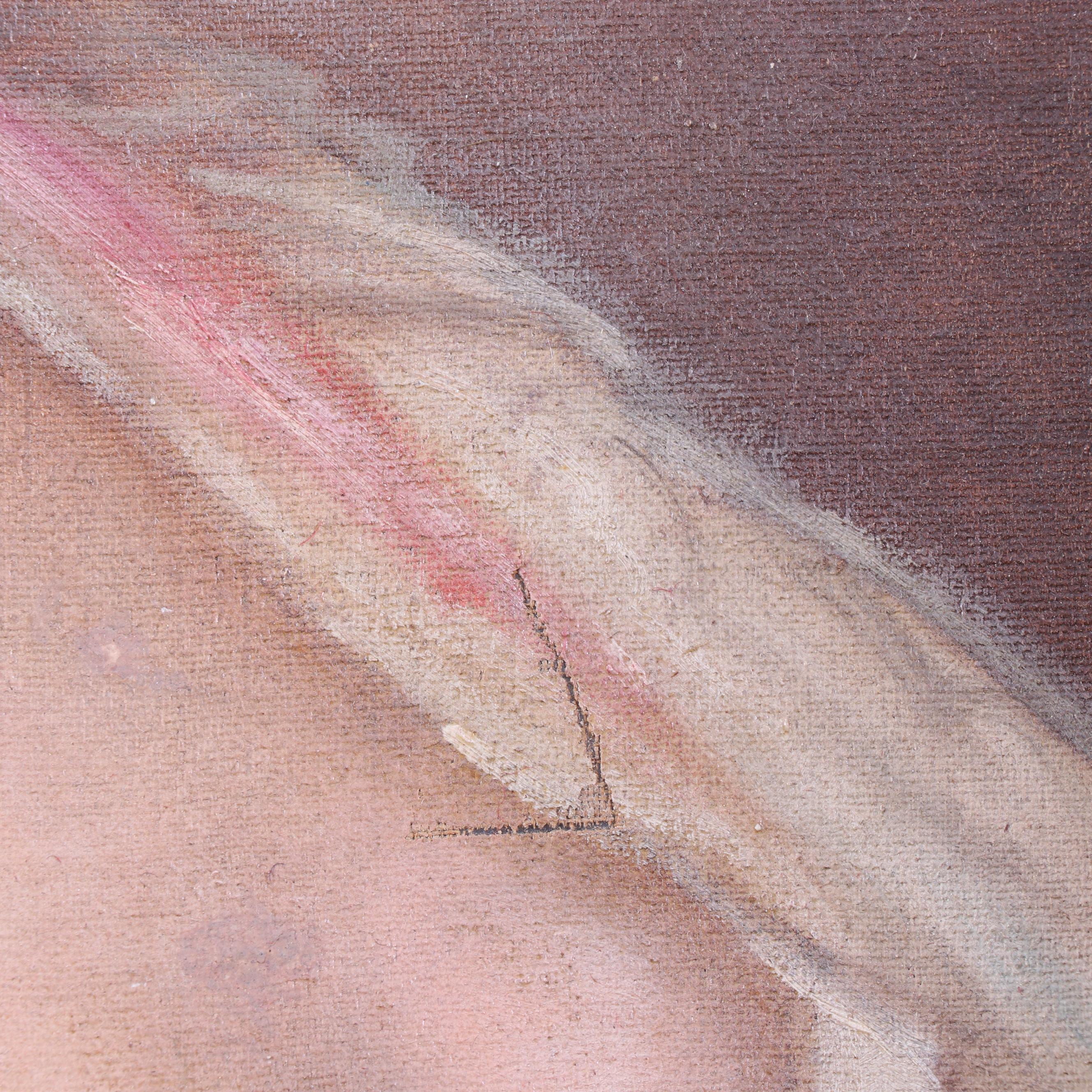 Mid 19th Century European Oil Portrait Painting of a Young Woman