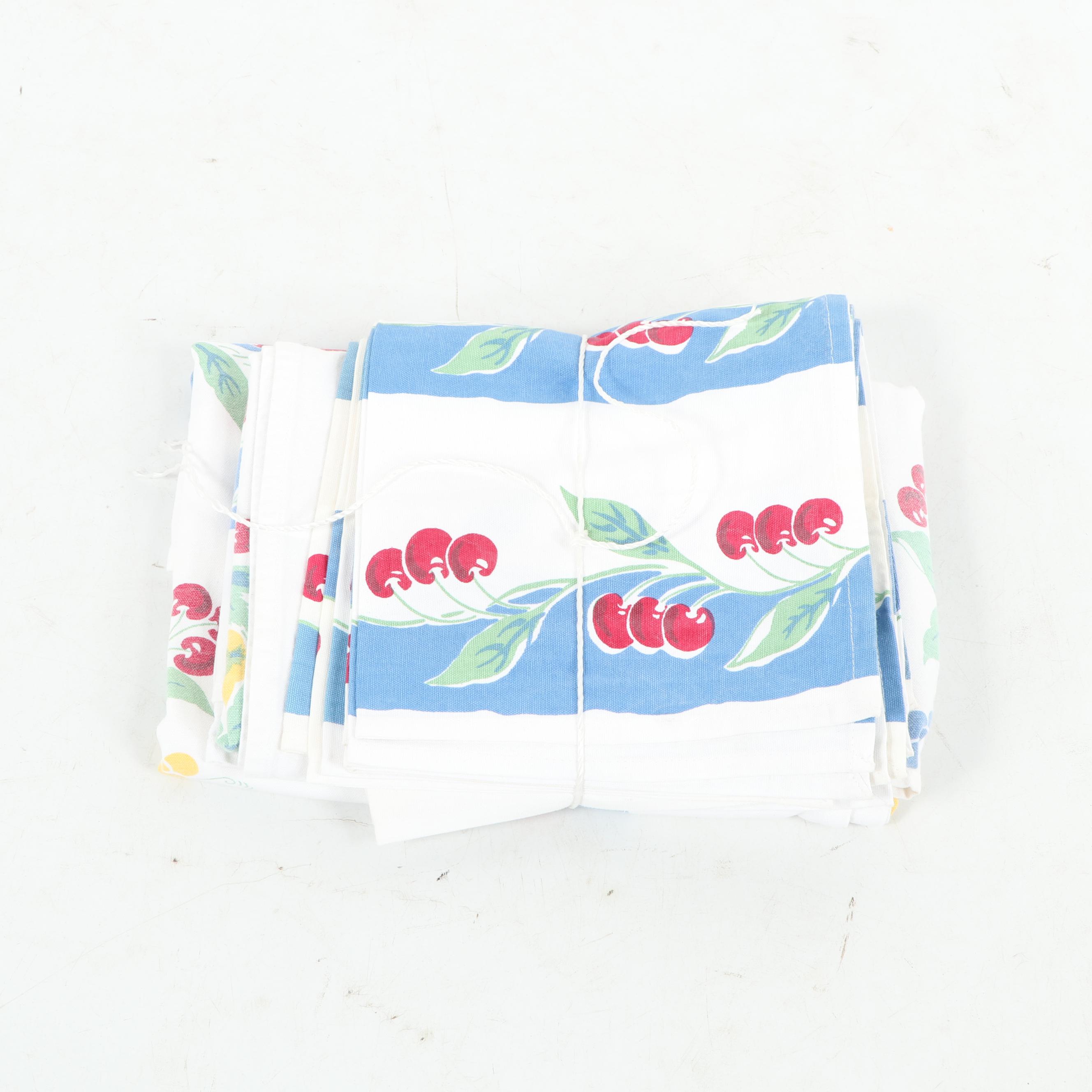 Crate & Barrel Vintage Print Cotton Napkins and Tablecloths