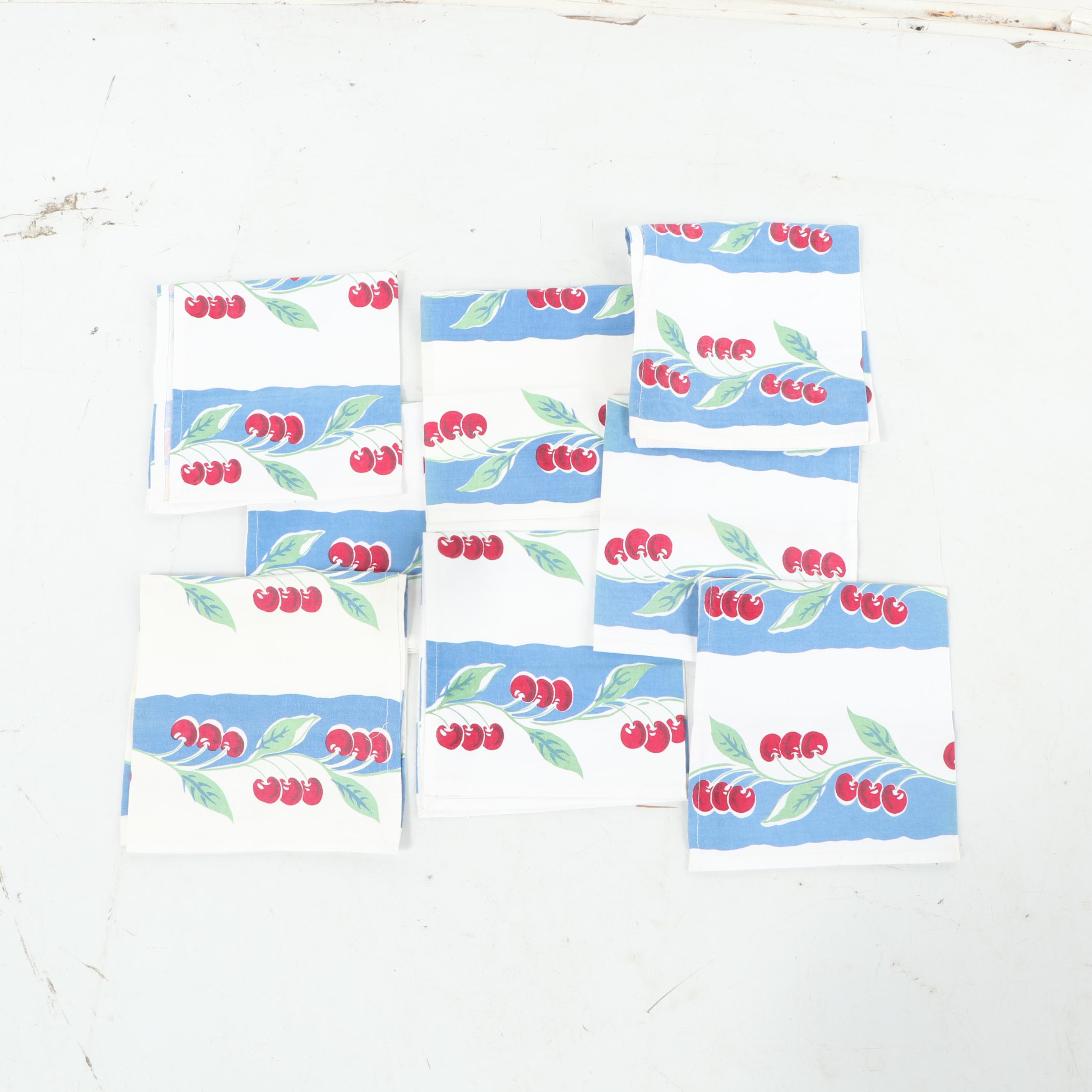 Crate & Barrel Vintage Print Cotton Napkins and Tablecloths