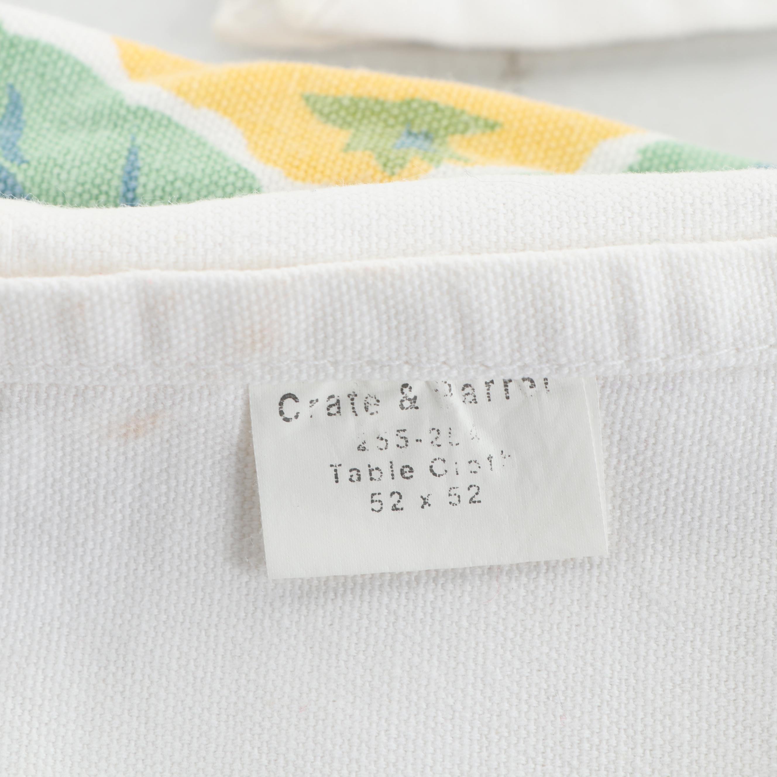 Crate & Barrel Vintage Print Cotton Napkins and Tablecloths
