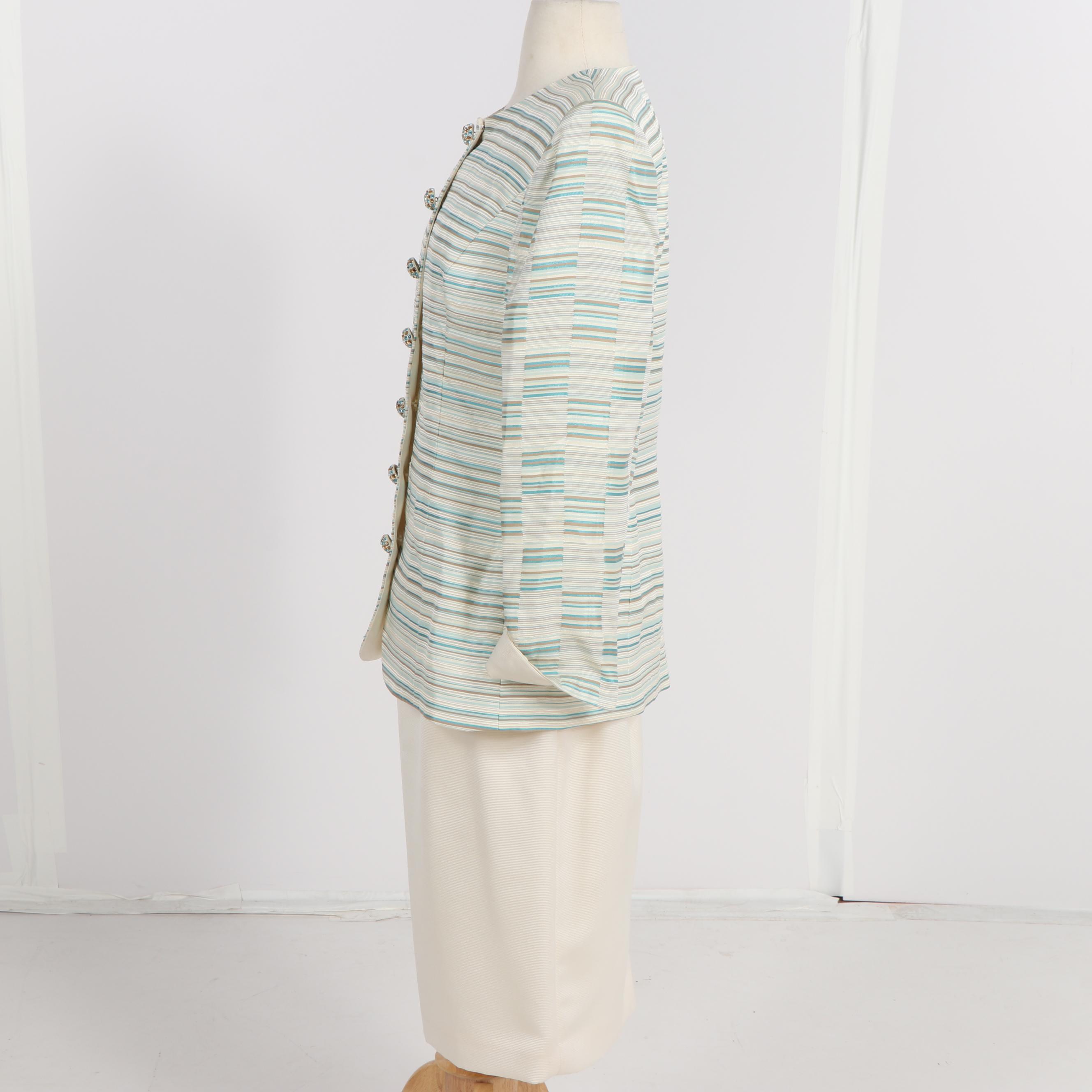 Victor Costa for Neiman Marcus Skirt Suit with Rhinestone Buttons