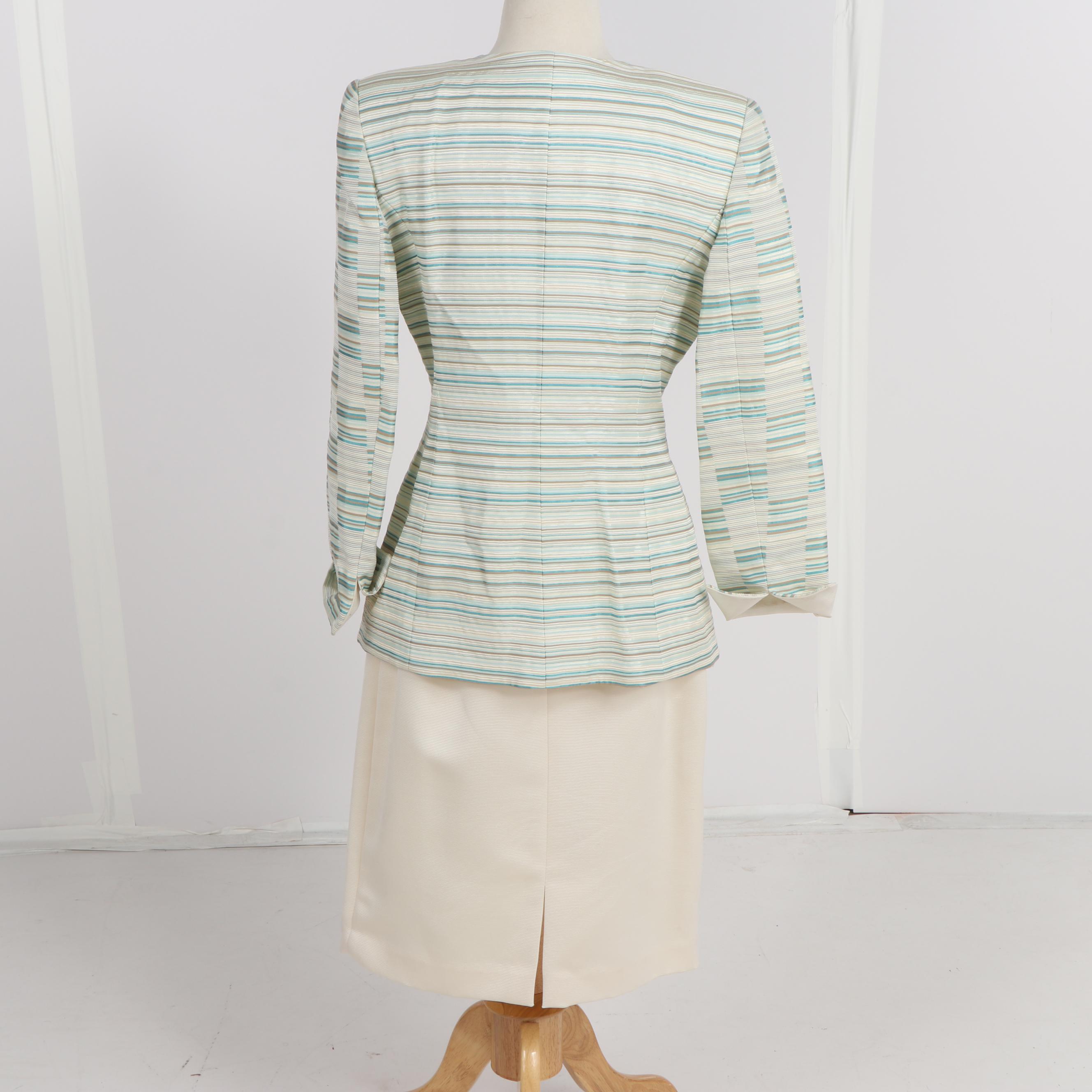 Victor Costa for Neiman Marcus Skirt Suit with Rhinestone Buttons