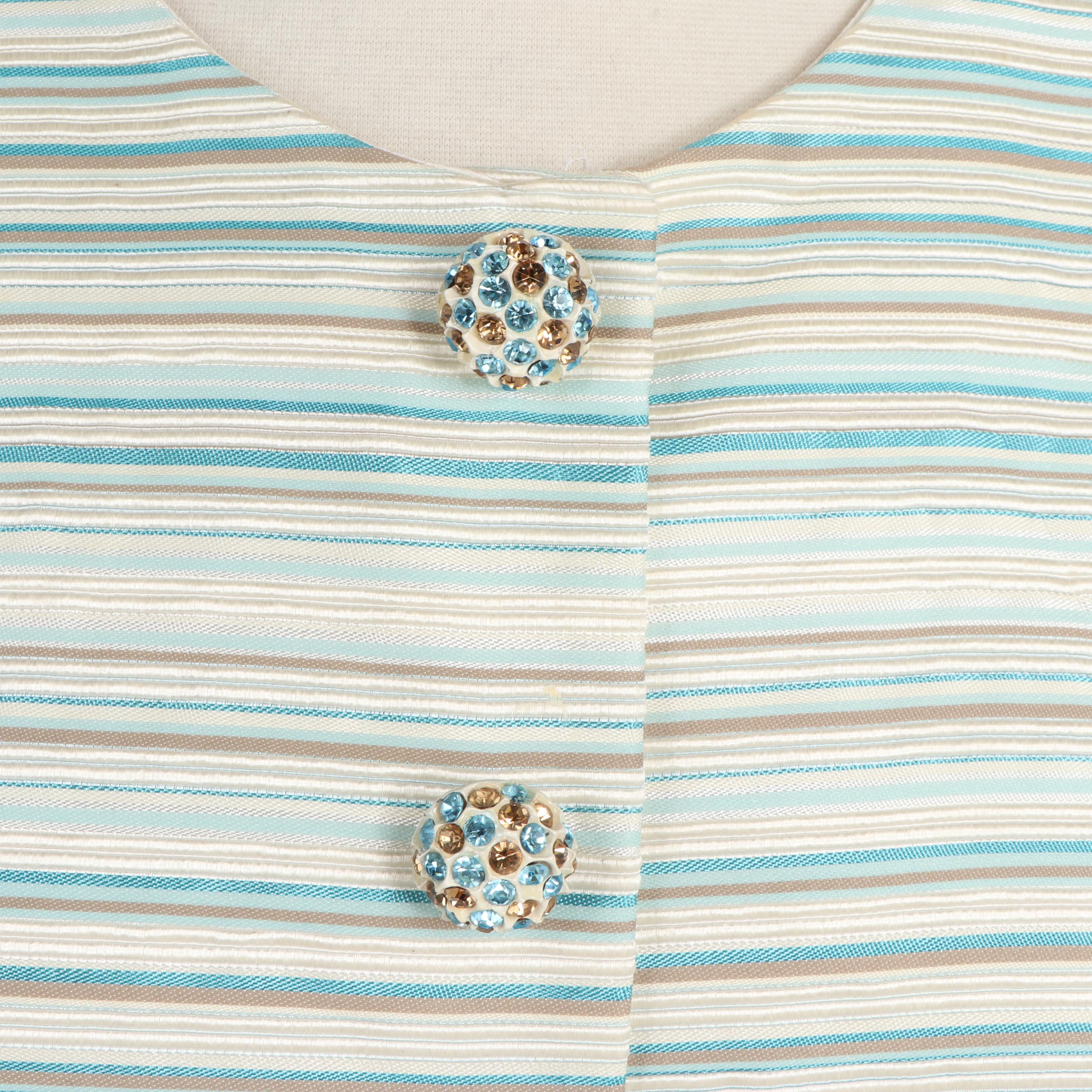 Victor Costa for Neiman Marcus Skirt Suit with Rhinestone Buttons