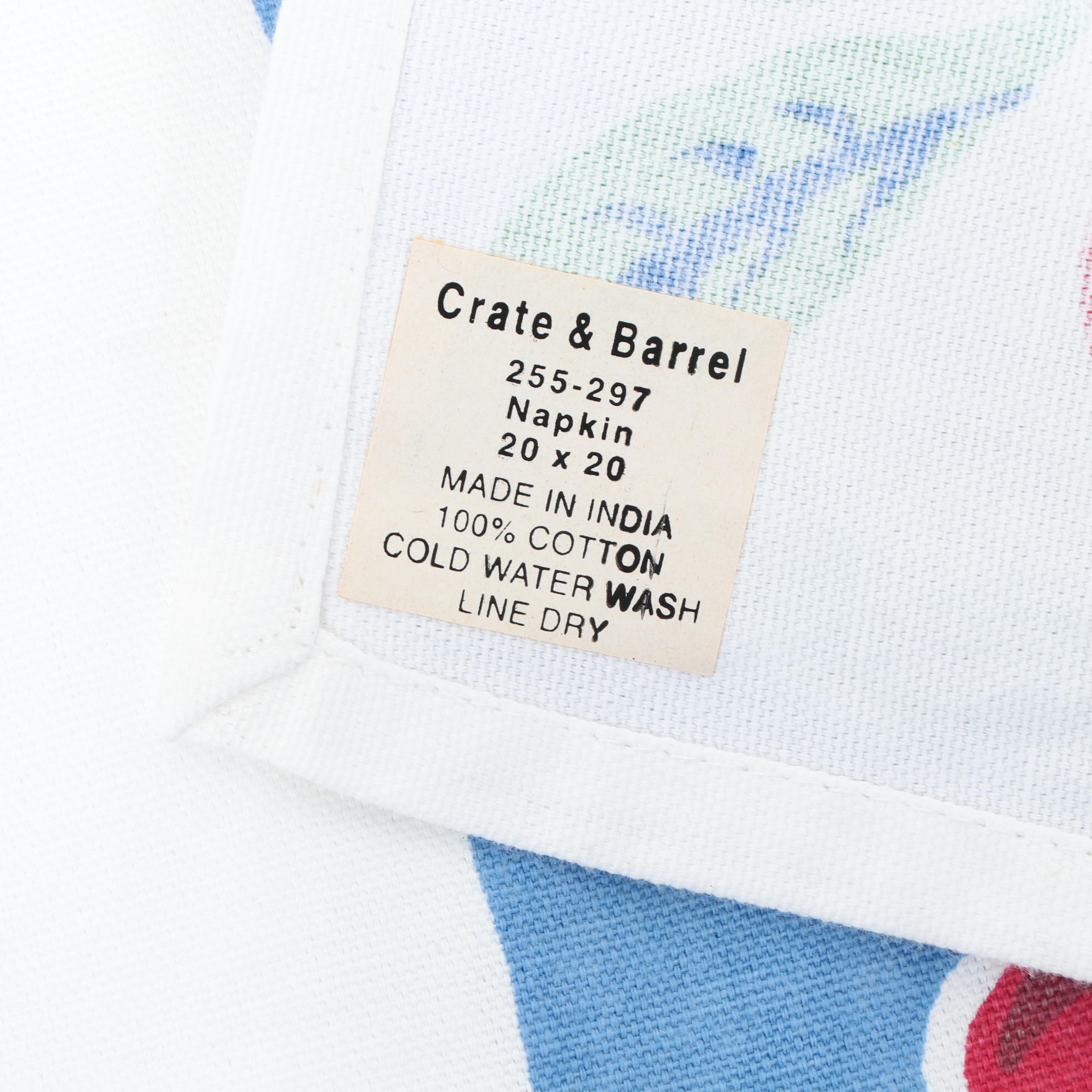 Crate & Barrel Vintage Print Cotton Napkins and Tablecloths