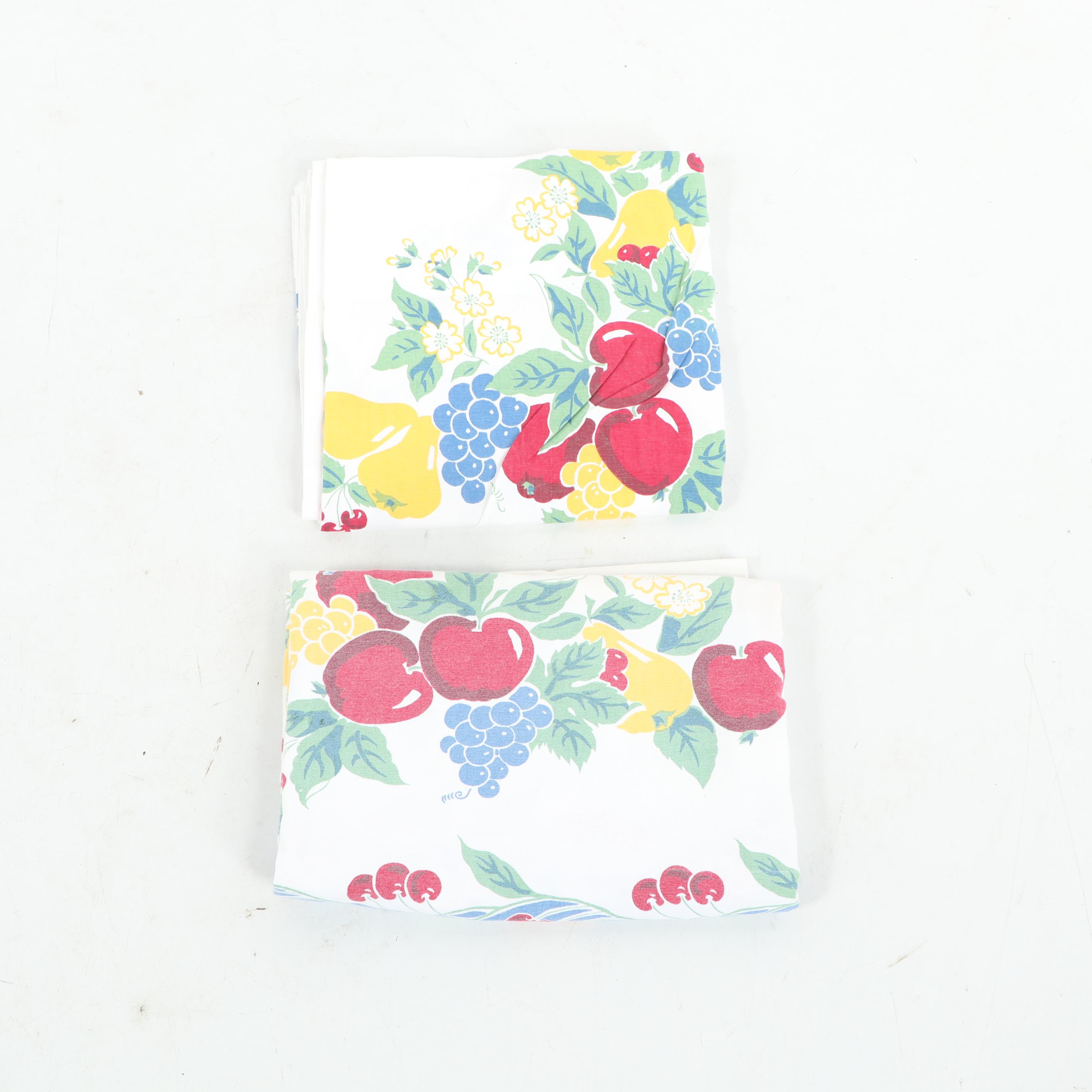 Crate & Barrel Vintage Print Cotton Napkins and Tablecloths