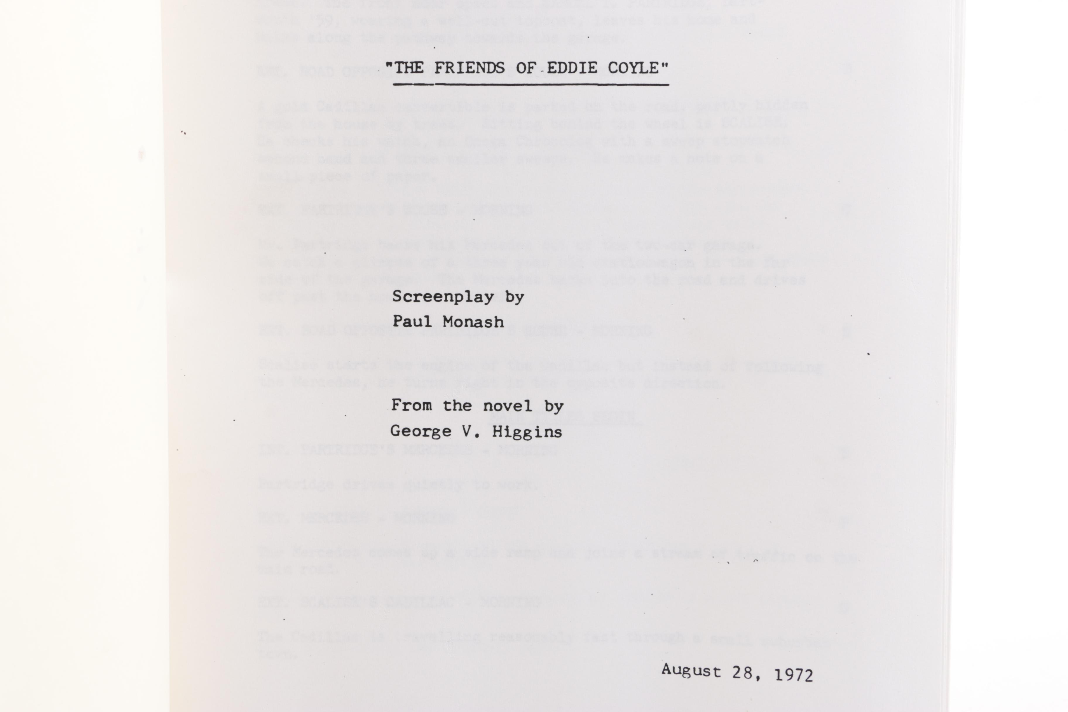 1972 "The Friends of Eddie Coyle" Screenplay by Paul Monash