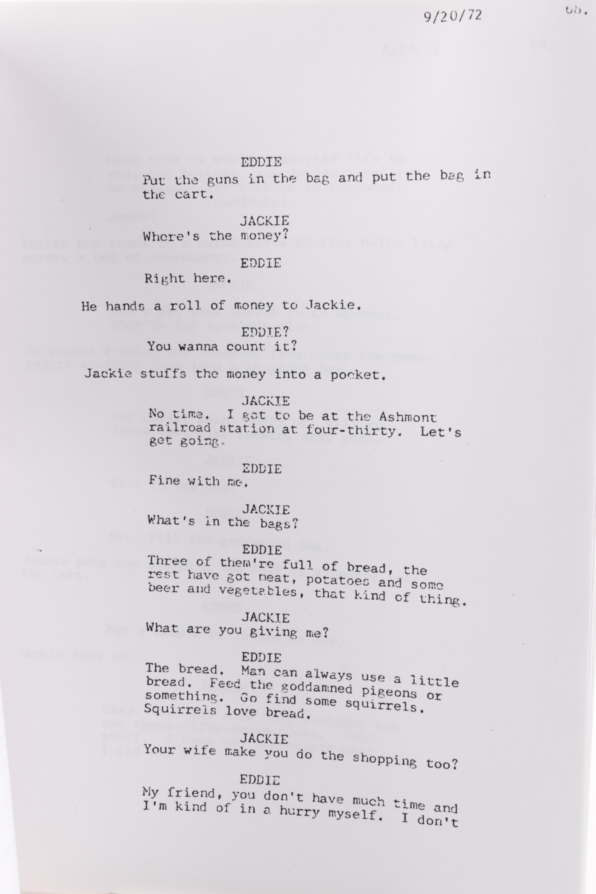1972 "The Friends of Eddie Coyle" Screenplay by Paul Monash