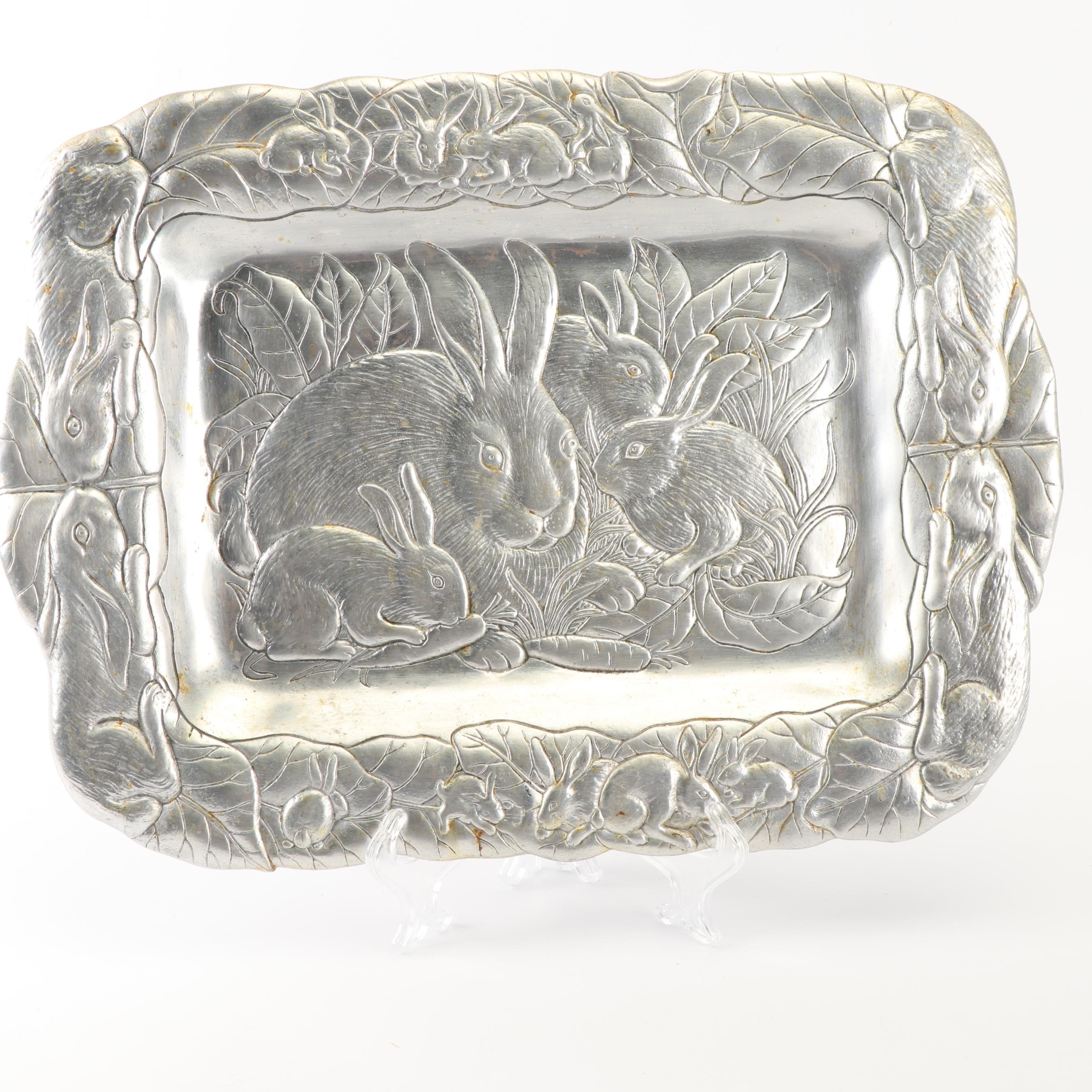 Arthur Court "Bunnies" Aluminum Hollowware Serveware