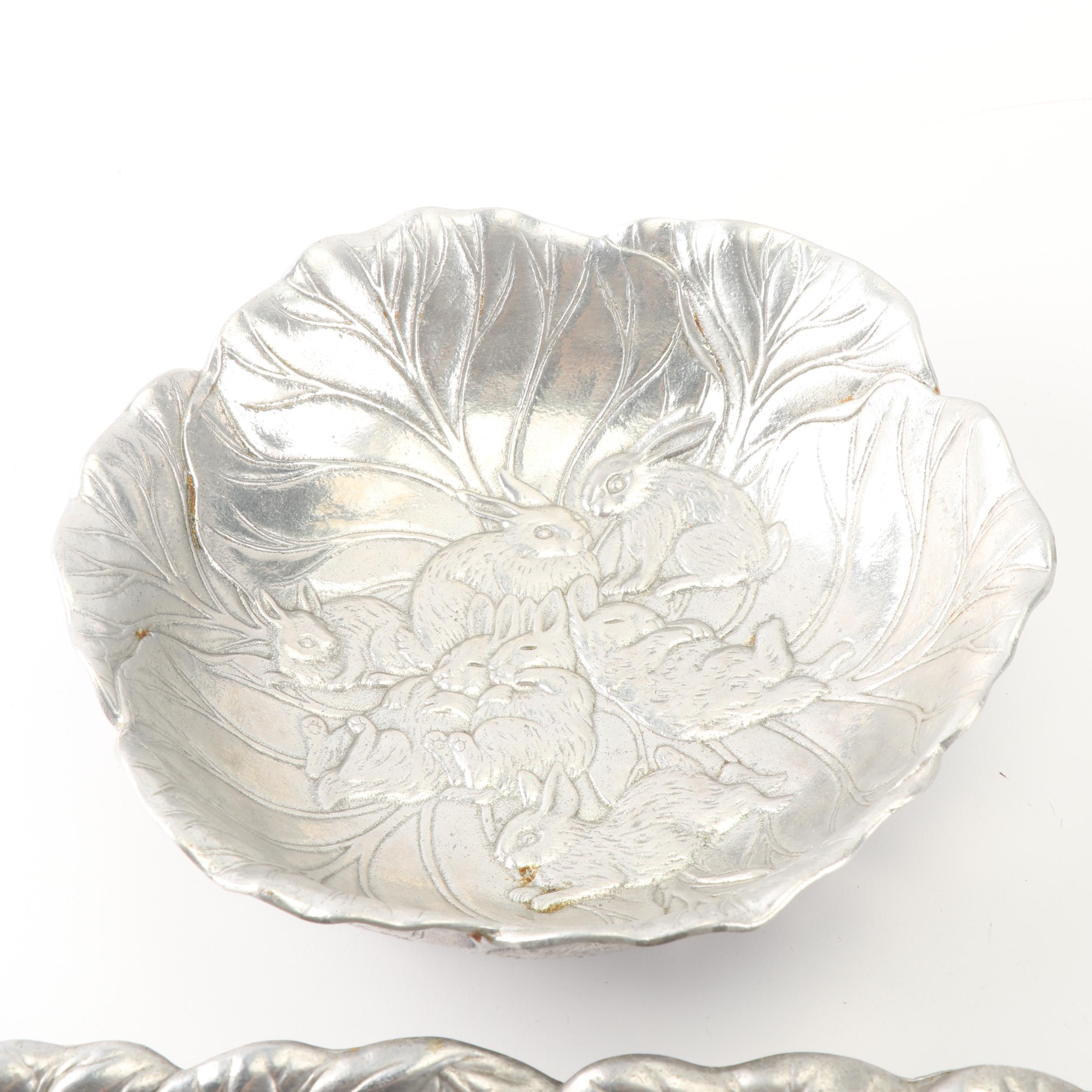 Arthur Court "Bunnies" Aluminum Hollowware Serveware