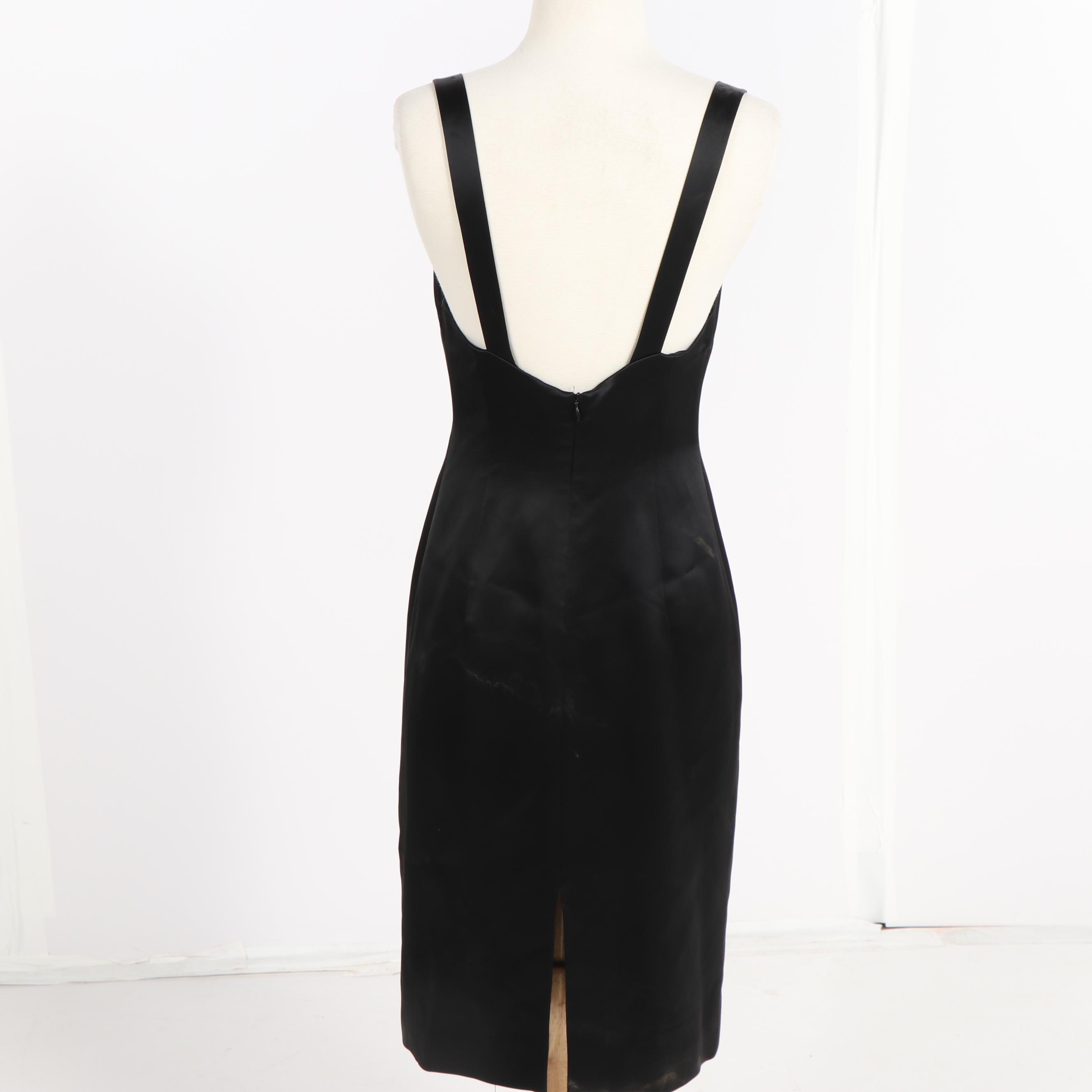 Tahari Black and Red Sleeveless Cocktail Dresses