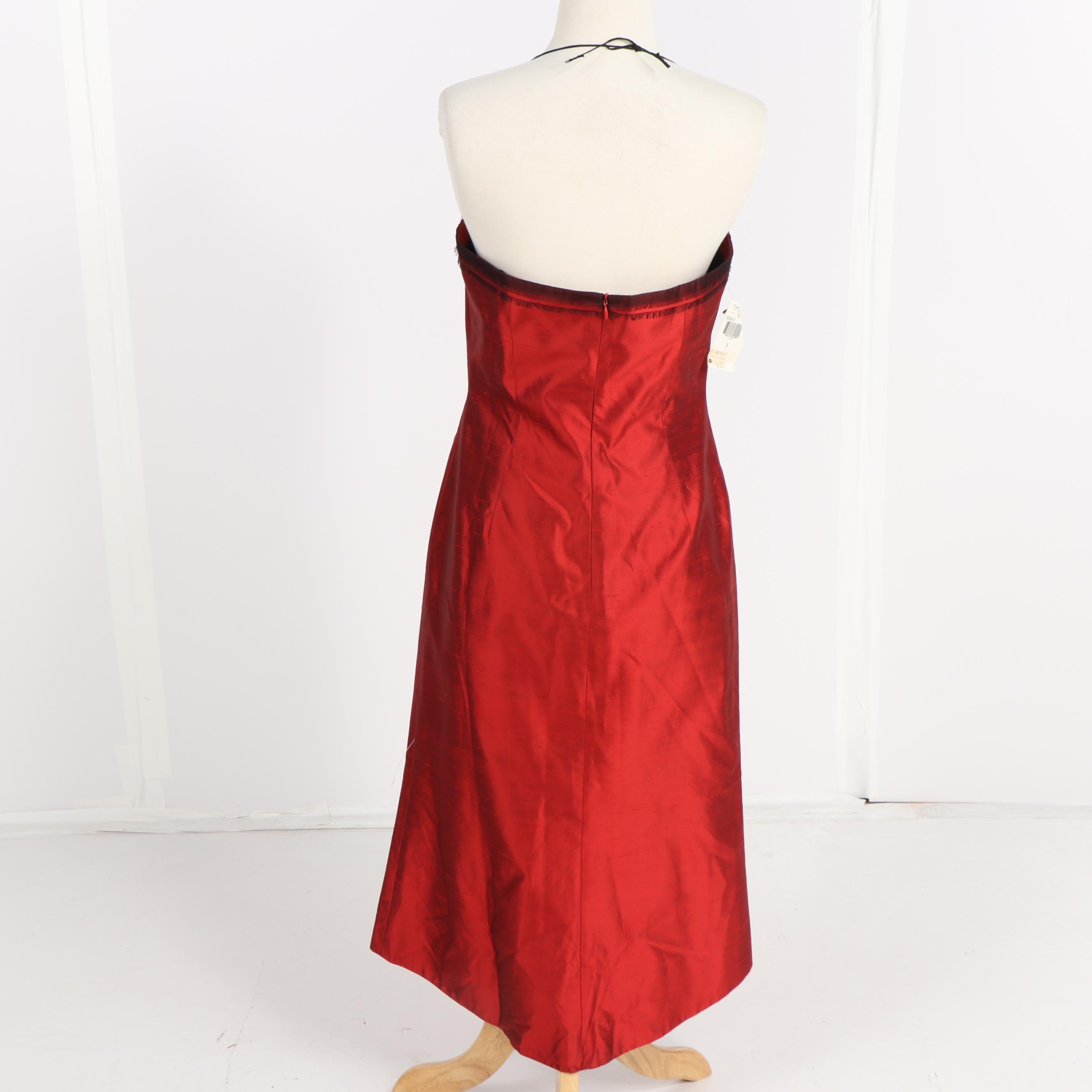 Tahari Black and Red Sleeveless Cocktail Dresses