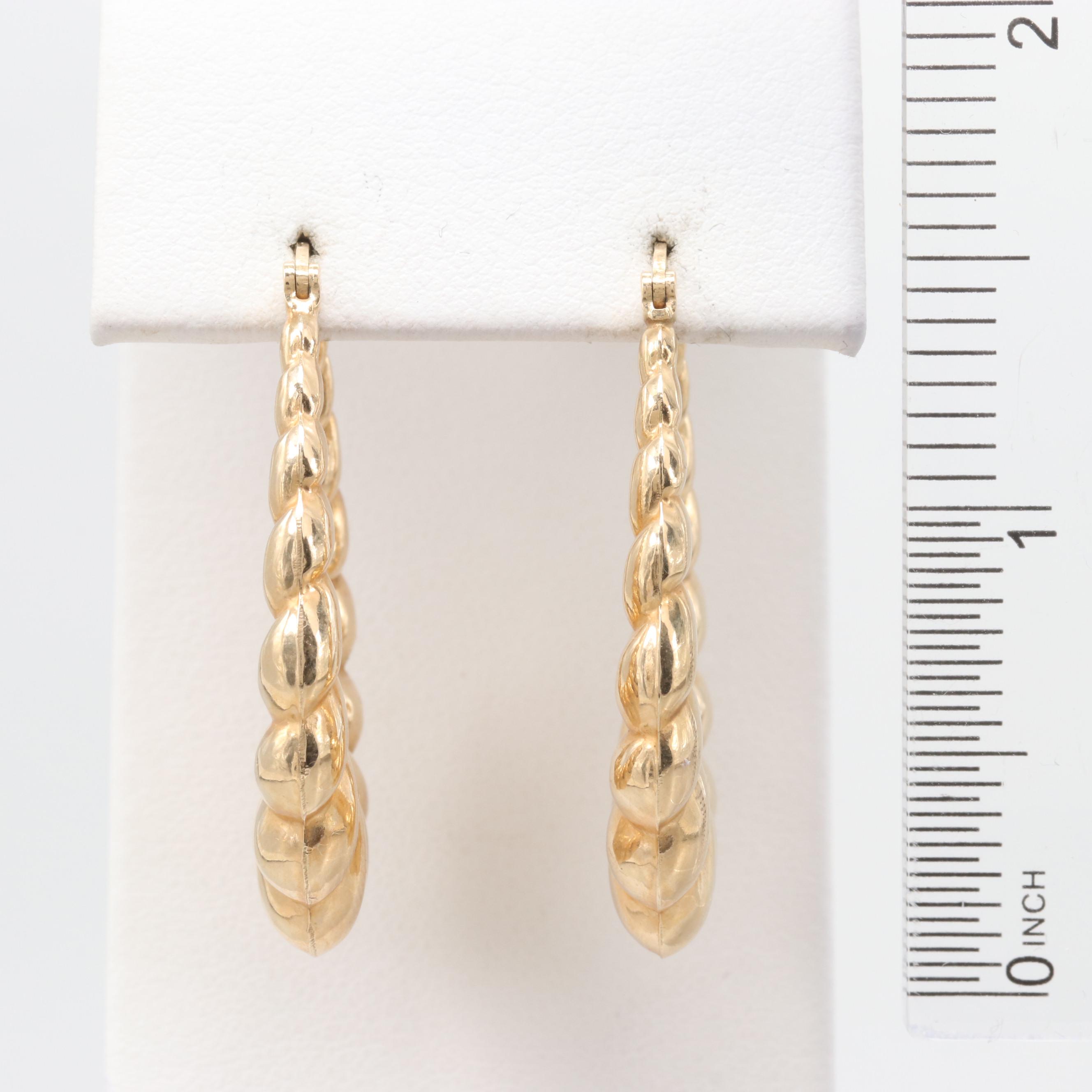 10K Yellow Gold Shrimp Earrings