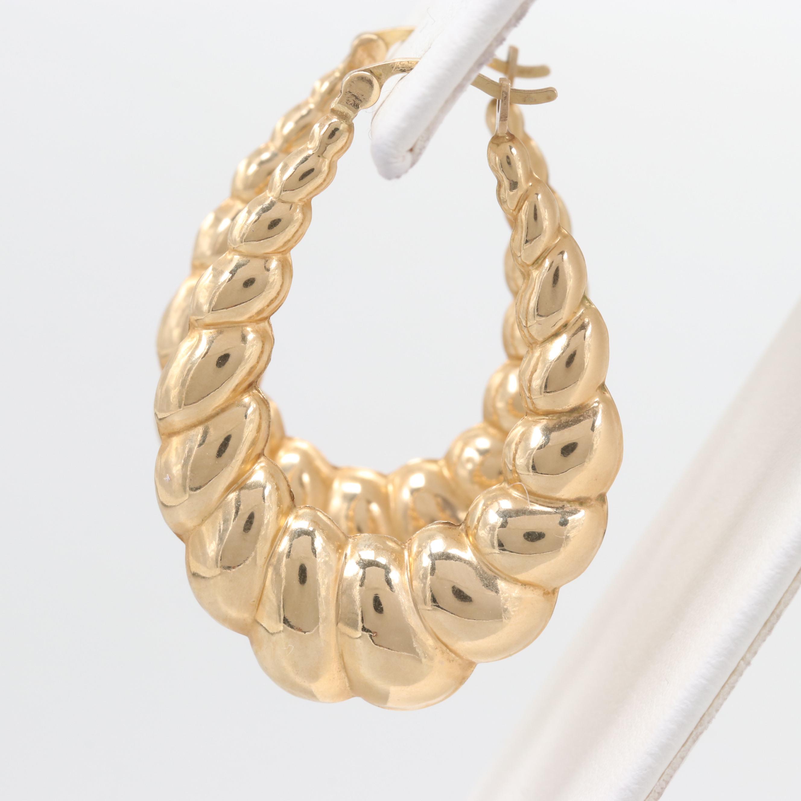 10K Yellow Gold Shrimp Earrings