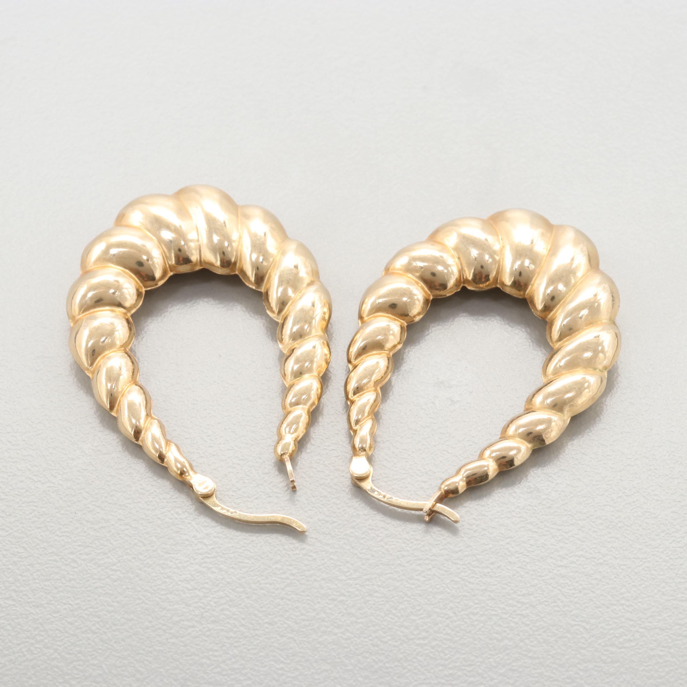 10K Yellow Gold Shrimp Earrings