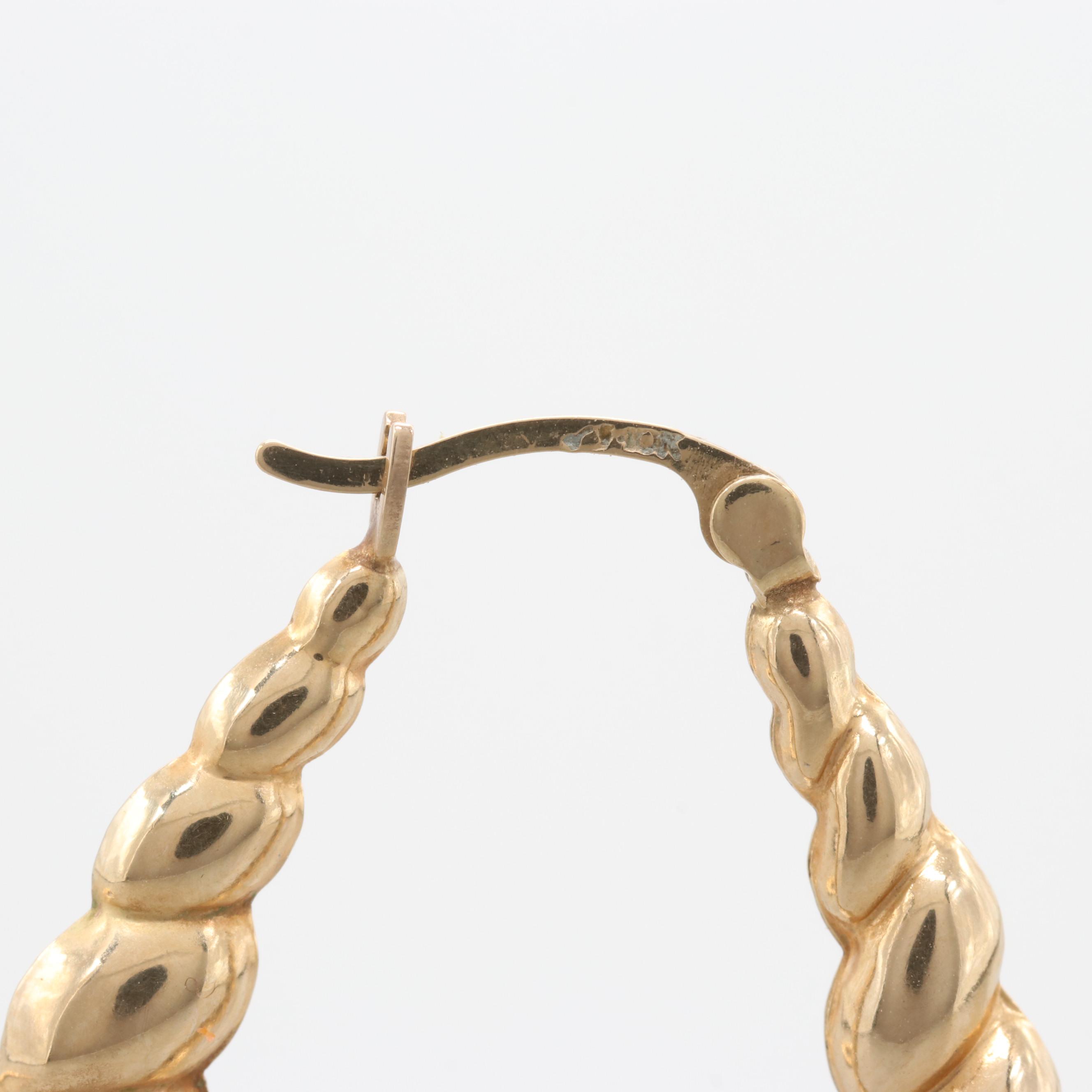 10K Yellow Gold Shrimp Earrings