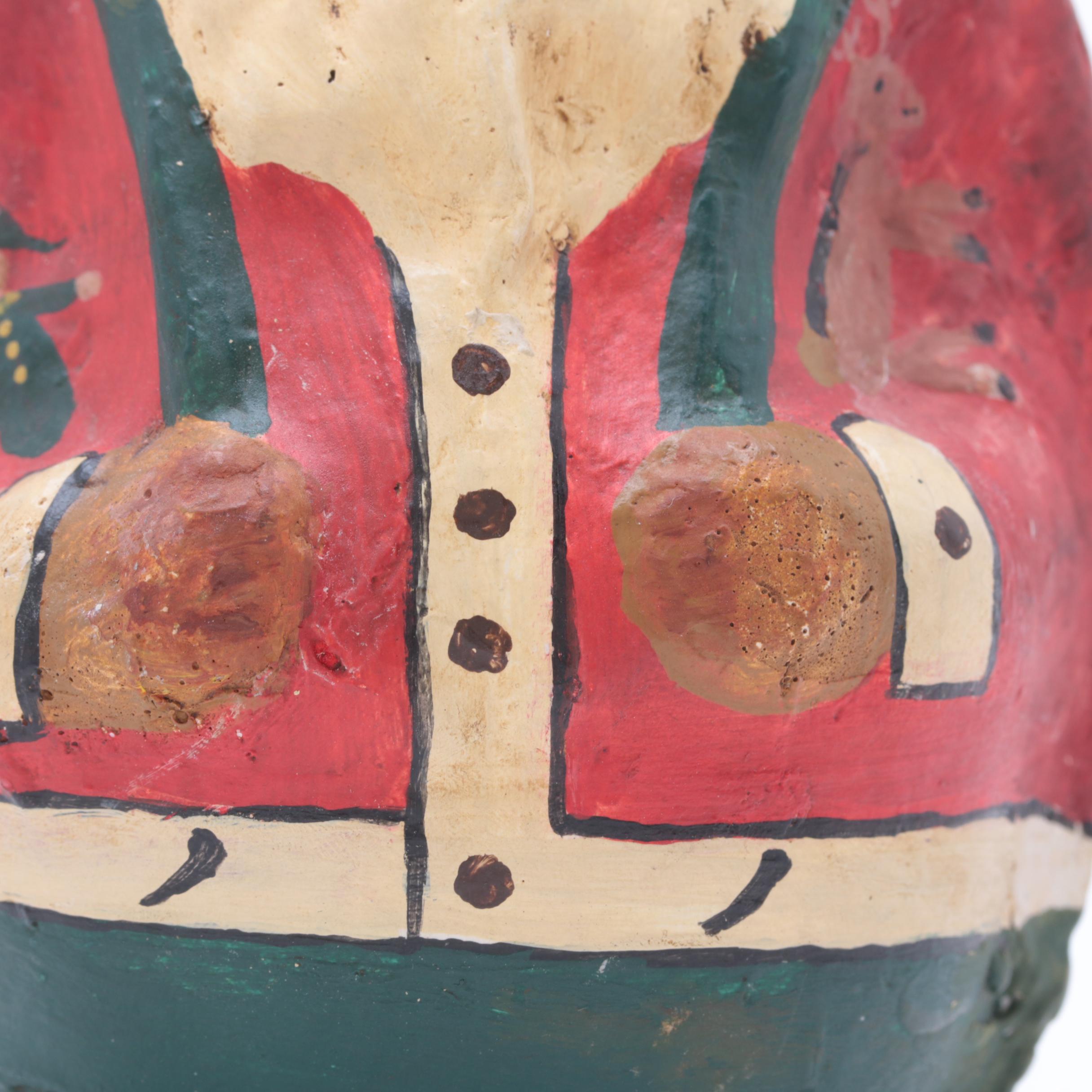 Vintage Roly Poly Papier-Mâché Santa in the Style of Shoenhut