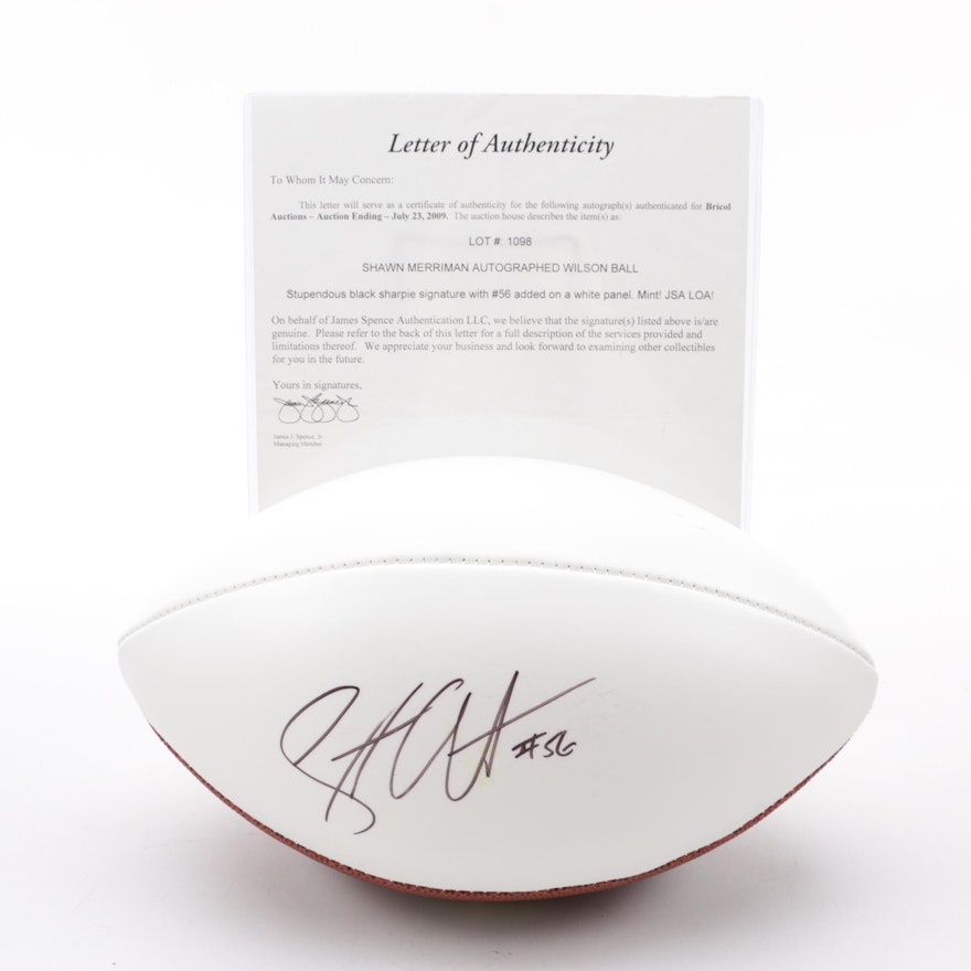 Shawne Merriman Autographed Wilson "The Duke" NFL Football, JSA LOA
