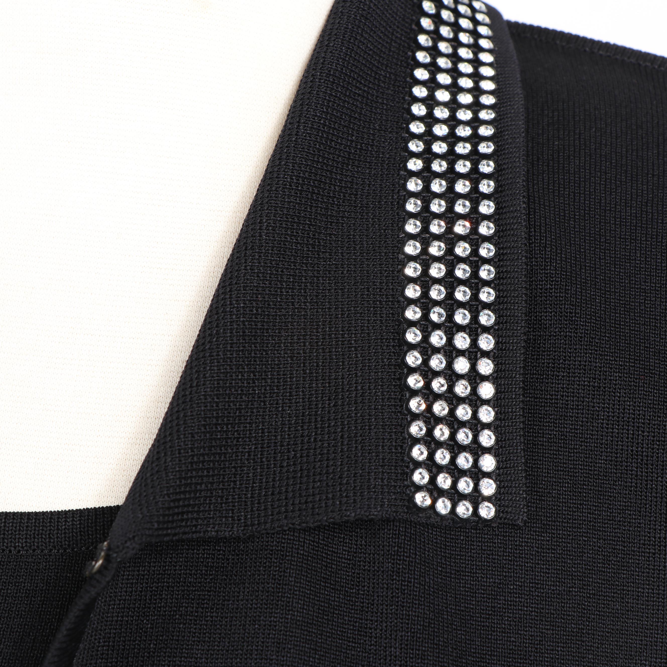 Misook Black Knit Three-Piece Ensemble with Rhinestone Embellishments