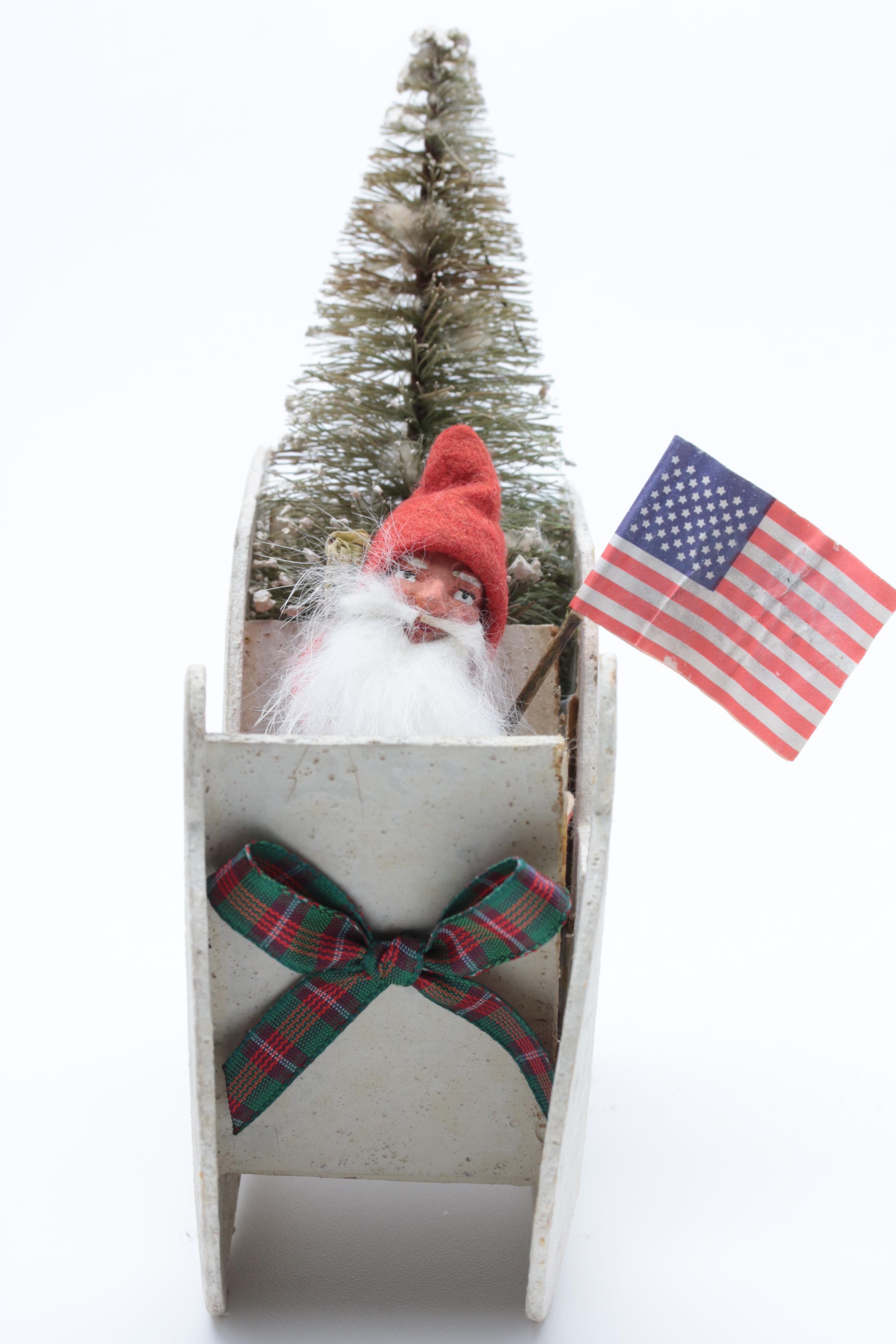 Vintage Cardboard Sleigh Candy Container