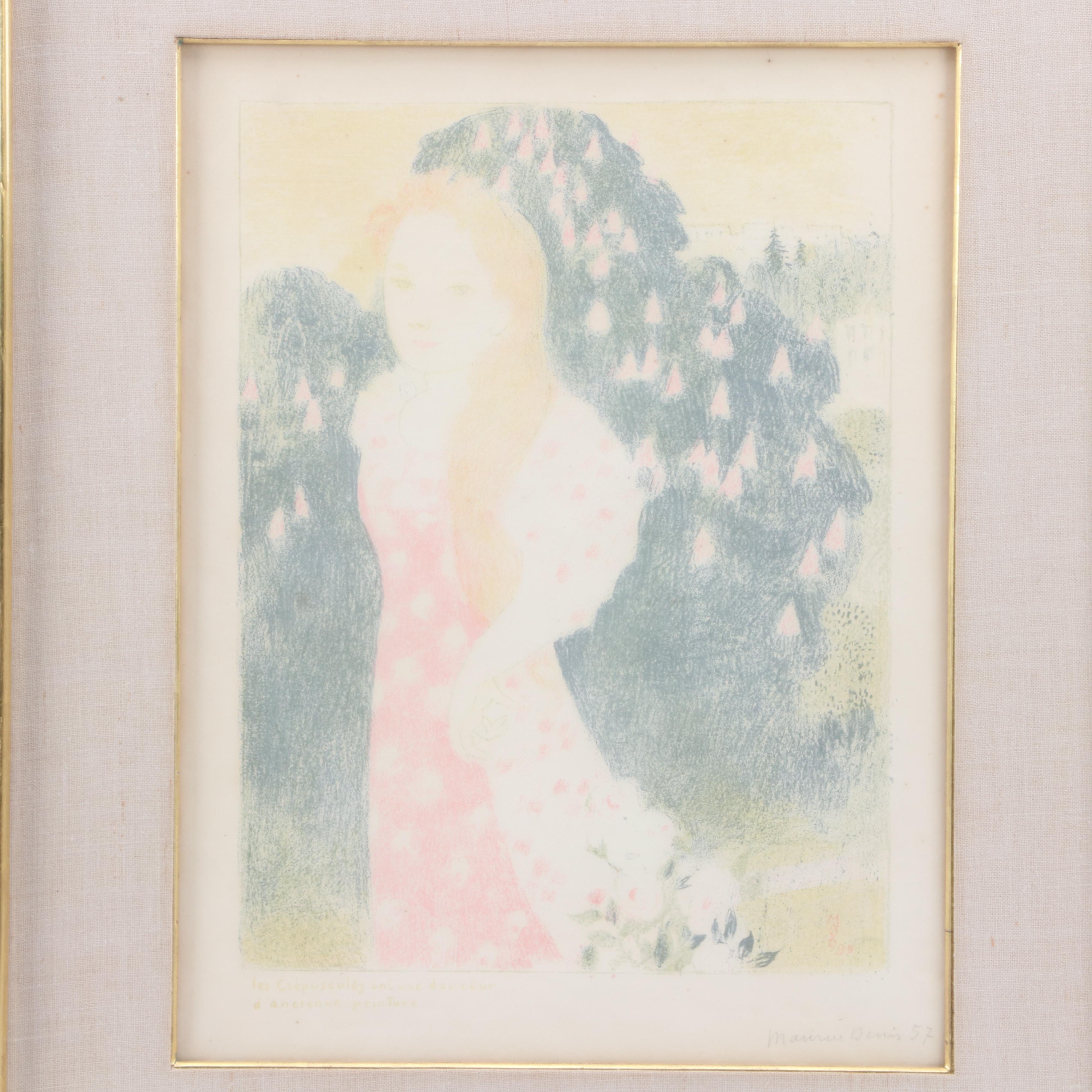 Maurice Denis 1898 "Lithograph Les Crépuscules ont une douceur d'ancienne..."