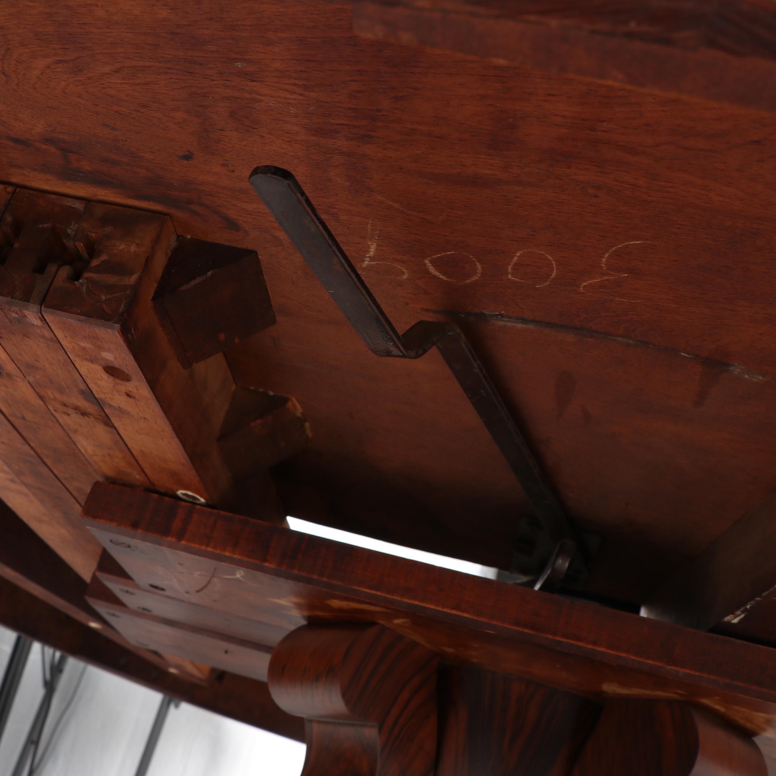 Empire Style Mahogany Dining Table on Casters, 20th Century