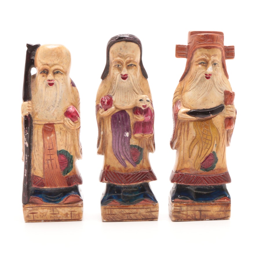 Chinese Sanxing Deities Statuettes