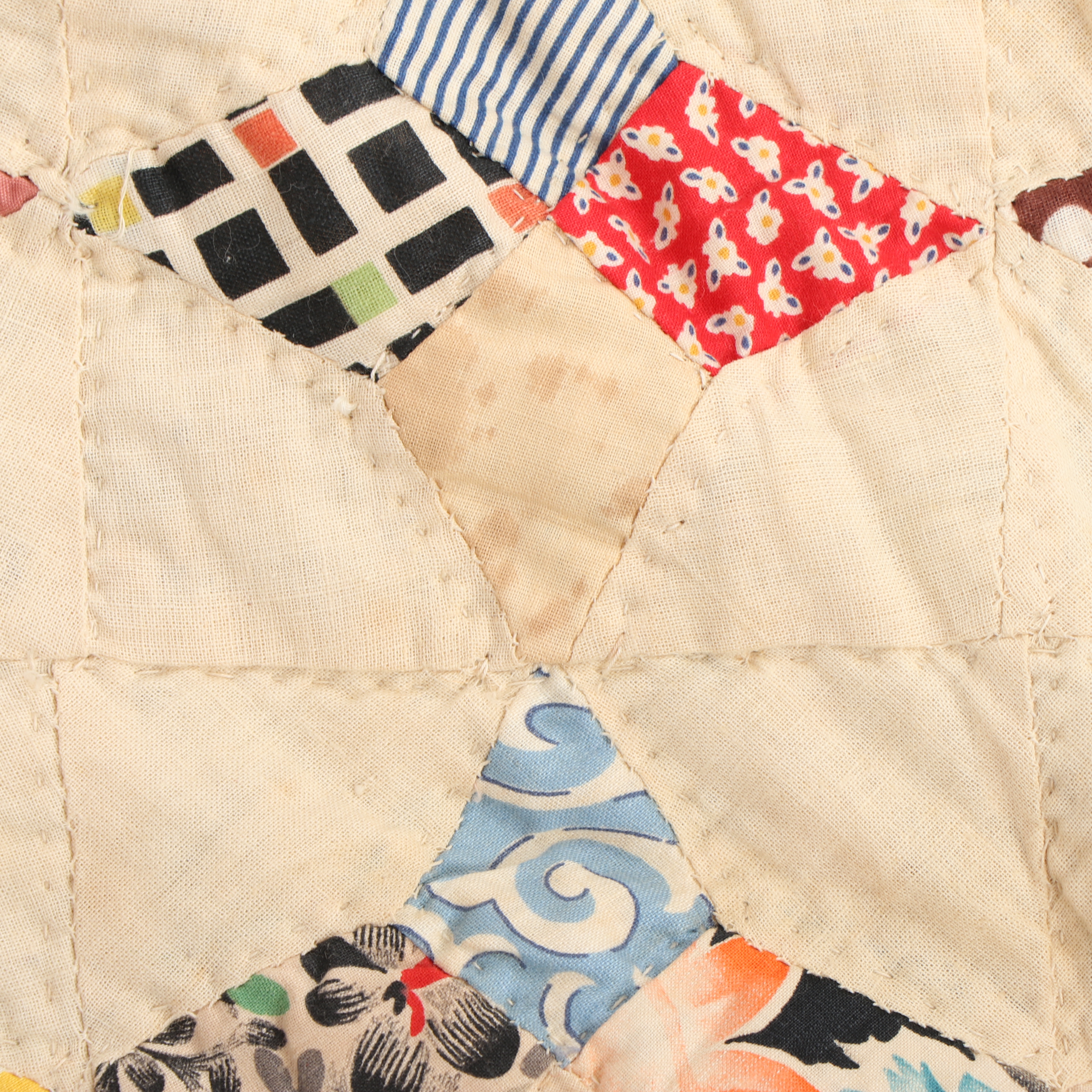 Handmade "Periwinkle Star" Quilt, Circa 1940's