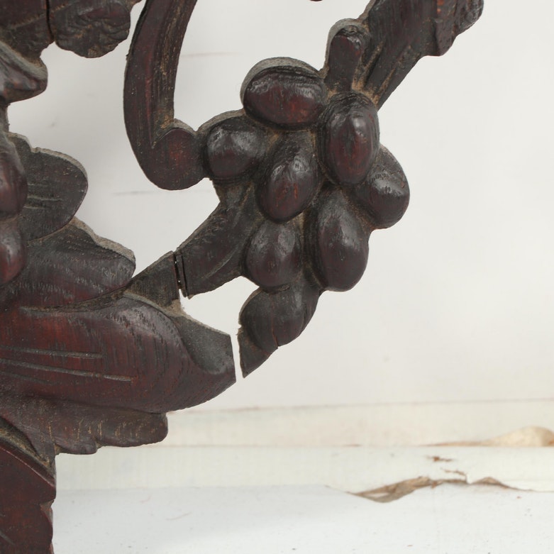 Black Forest Style Carved Walnut Mirror Frame, 19th Century