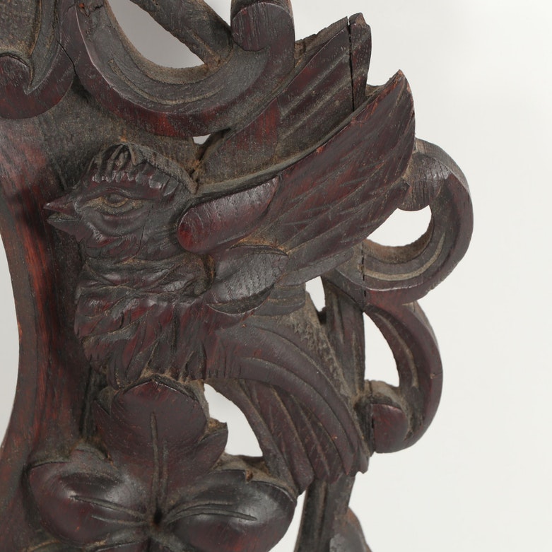 Black Forest Style Carved Walnut Mirror Frame, 19th Century