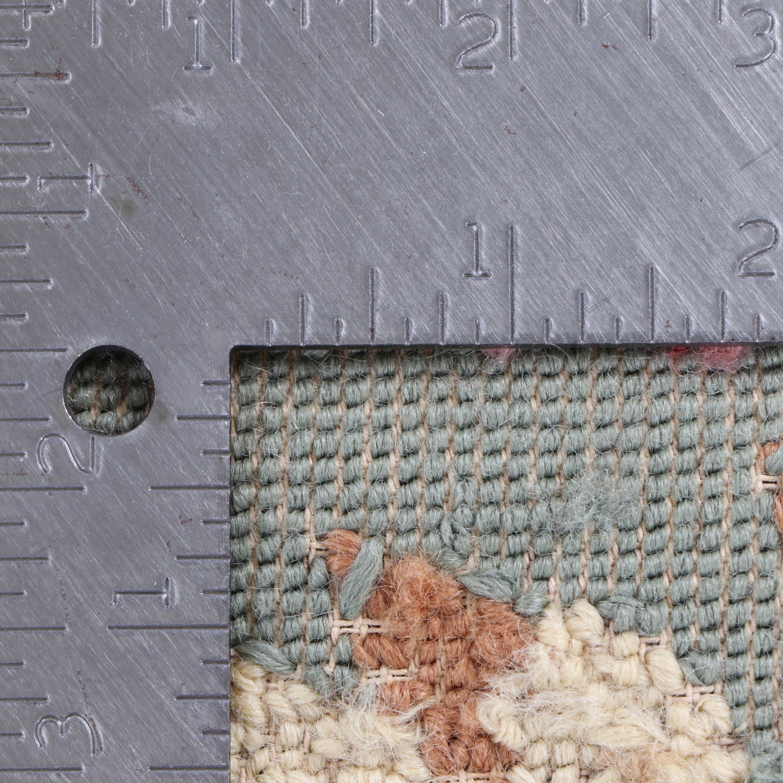 Handmade Needlepoint Floral Rug