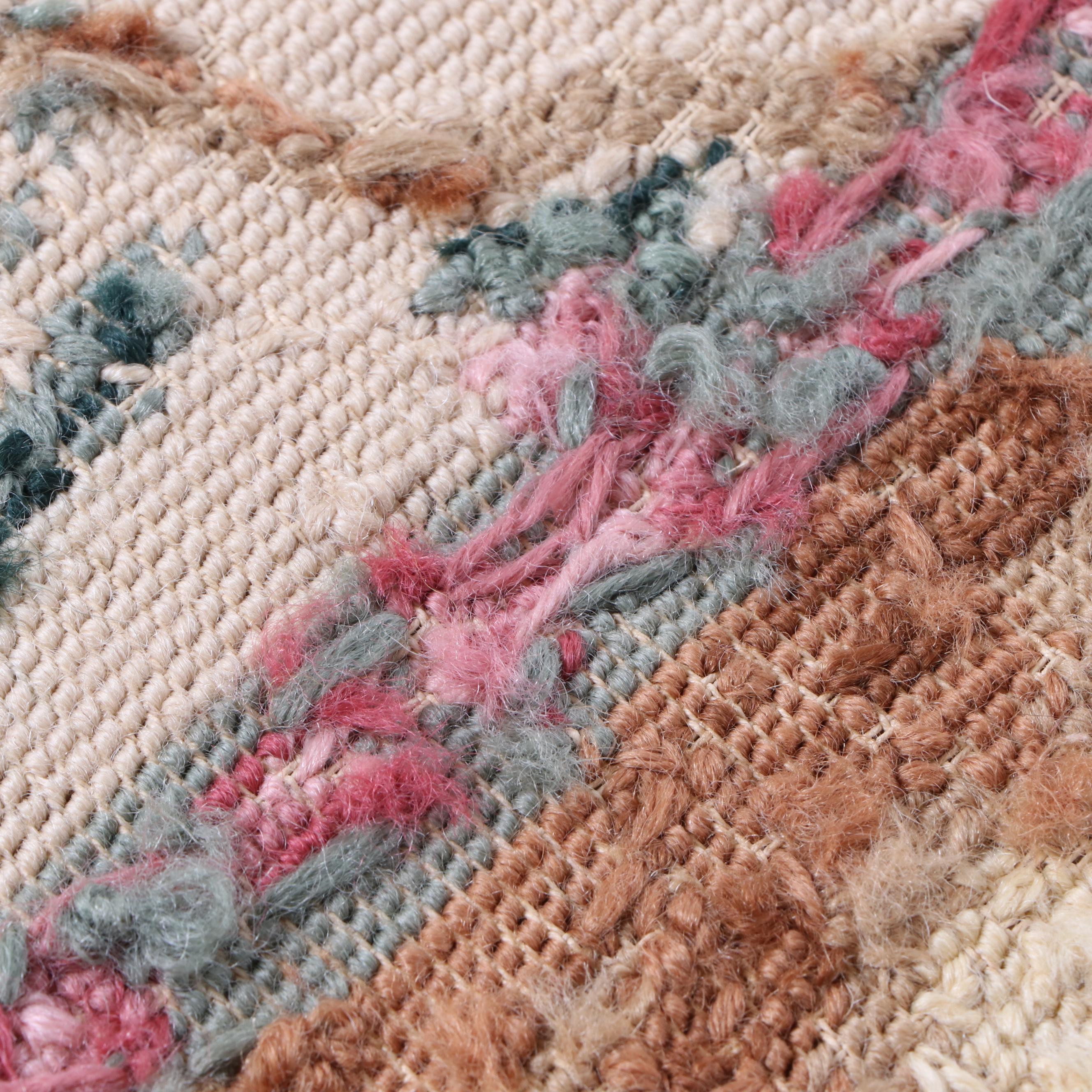 Handmade Needlepoint Floral Rug