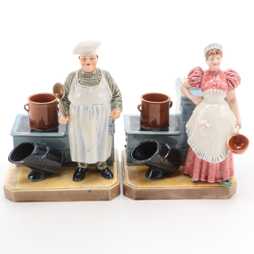 Figural Ceramic Cookie Jars Depicting Cooks in the Kitchen