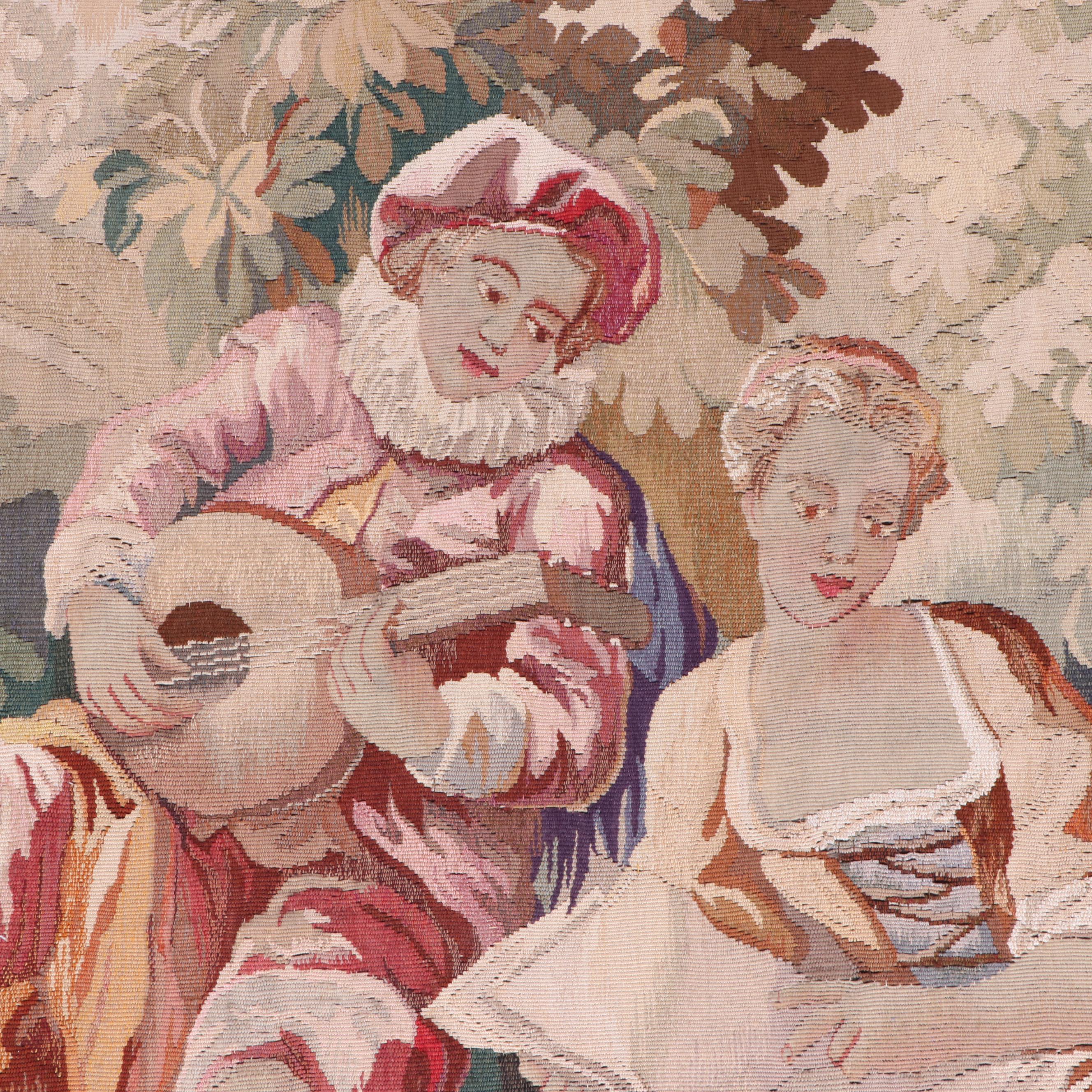 Belgian Style Courtesan Scene Tapestry