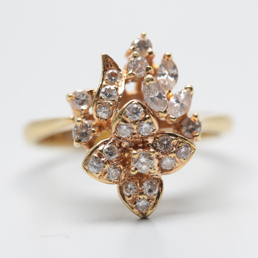 18K Yellow Gold Diamond Ring