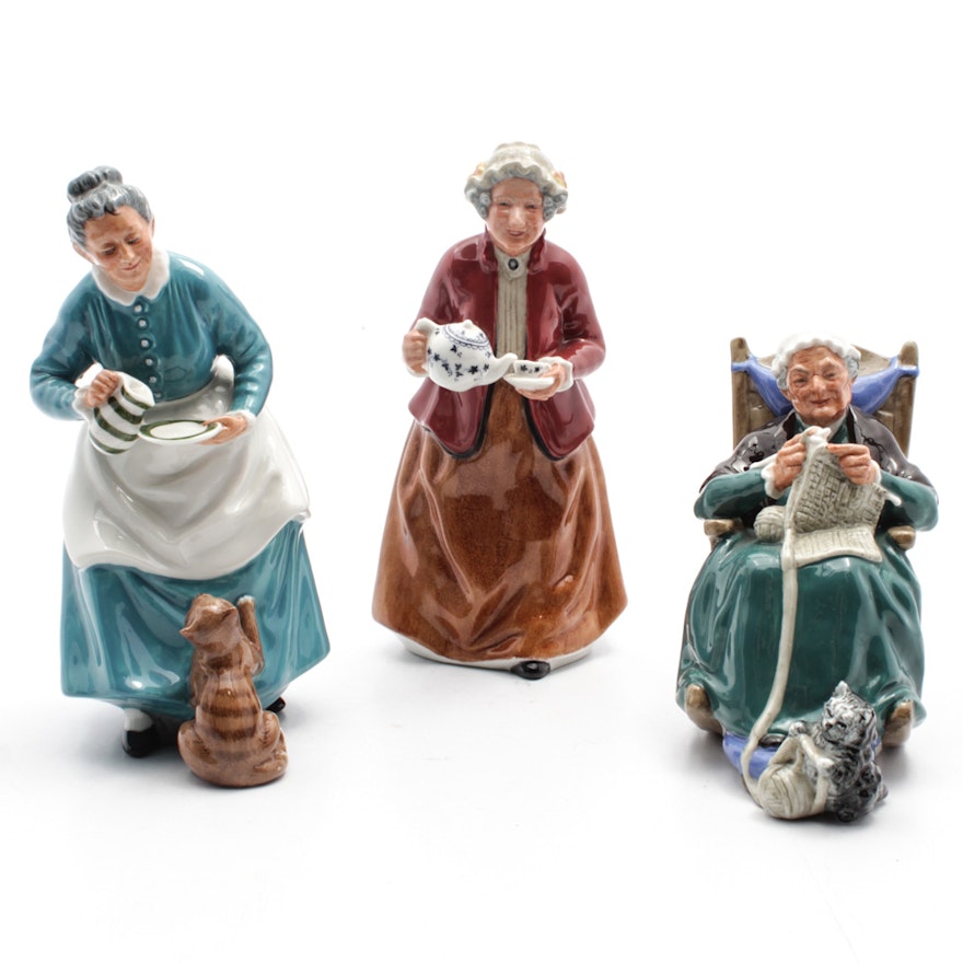 Royal Doulton "Twilight", "Teatime" and "The Favourite" Figurines