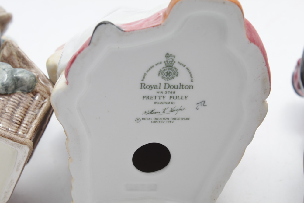 Royal Doulton "Silks and Ribbons", "Pretty Polly" and "Nanny" Figurines