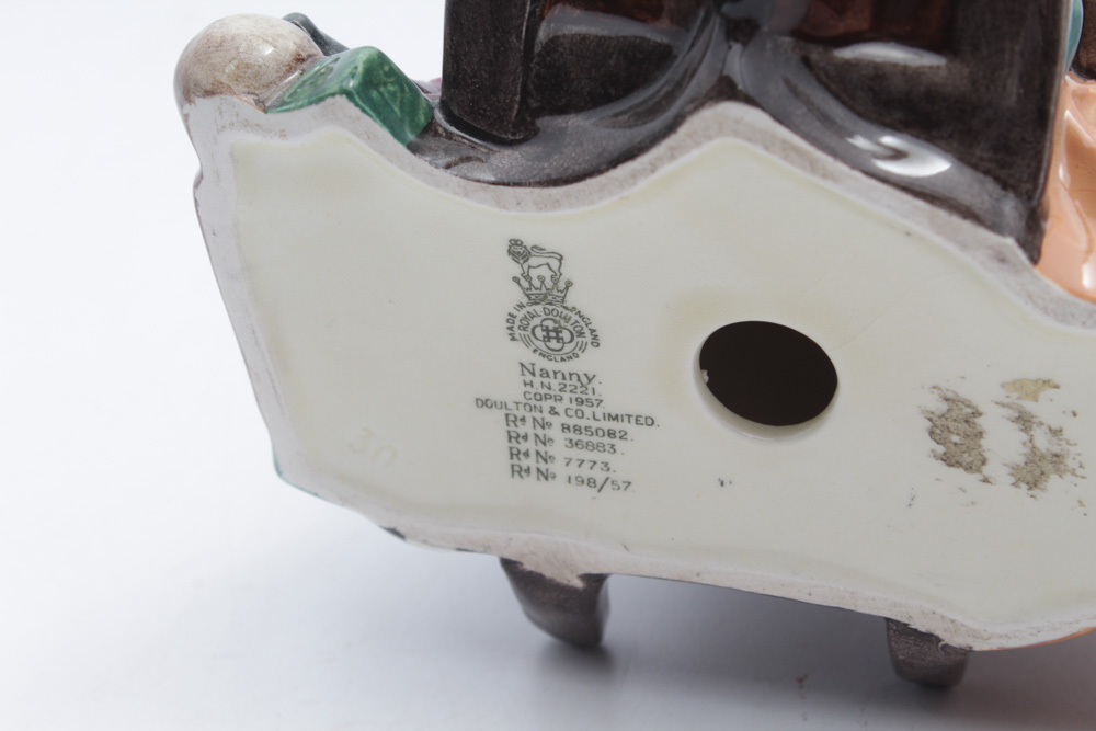 Royal Doulton "Silks and Ribbons", "Pretty Polly" and "Nanny" Figurines