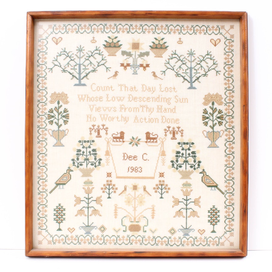 Vintage 1983 Cross-Stitch Sampler