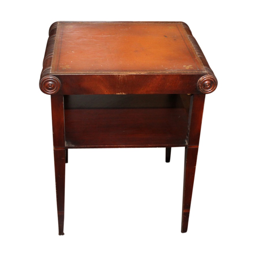 Regency Style Mahogany and Leather Table, Mid-20th Century