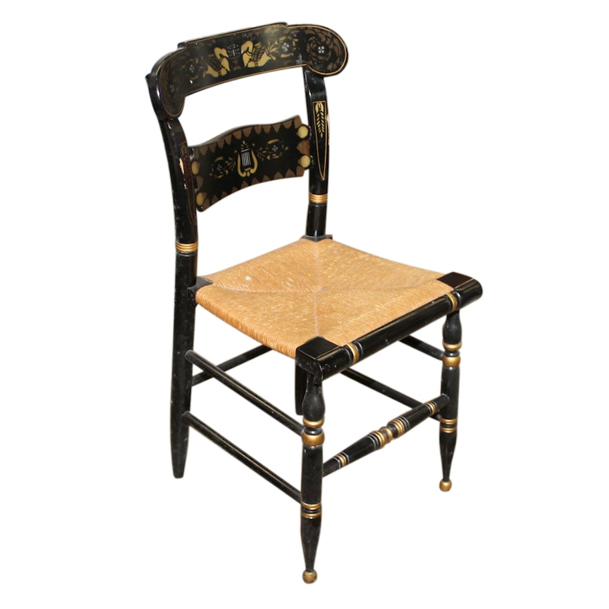 Painted Wood "Button Back" Hitchcock Chair by Ethan Allen, Mid-20th Century
