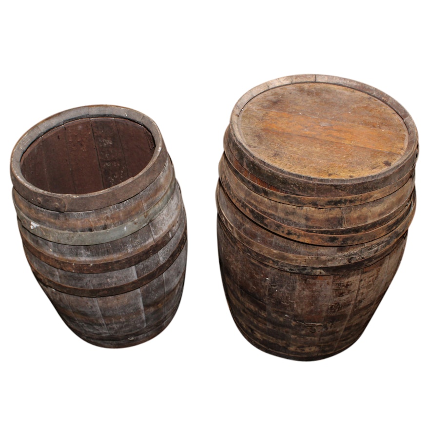 Two Wooden Barrels