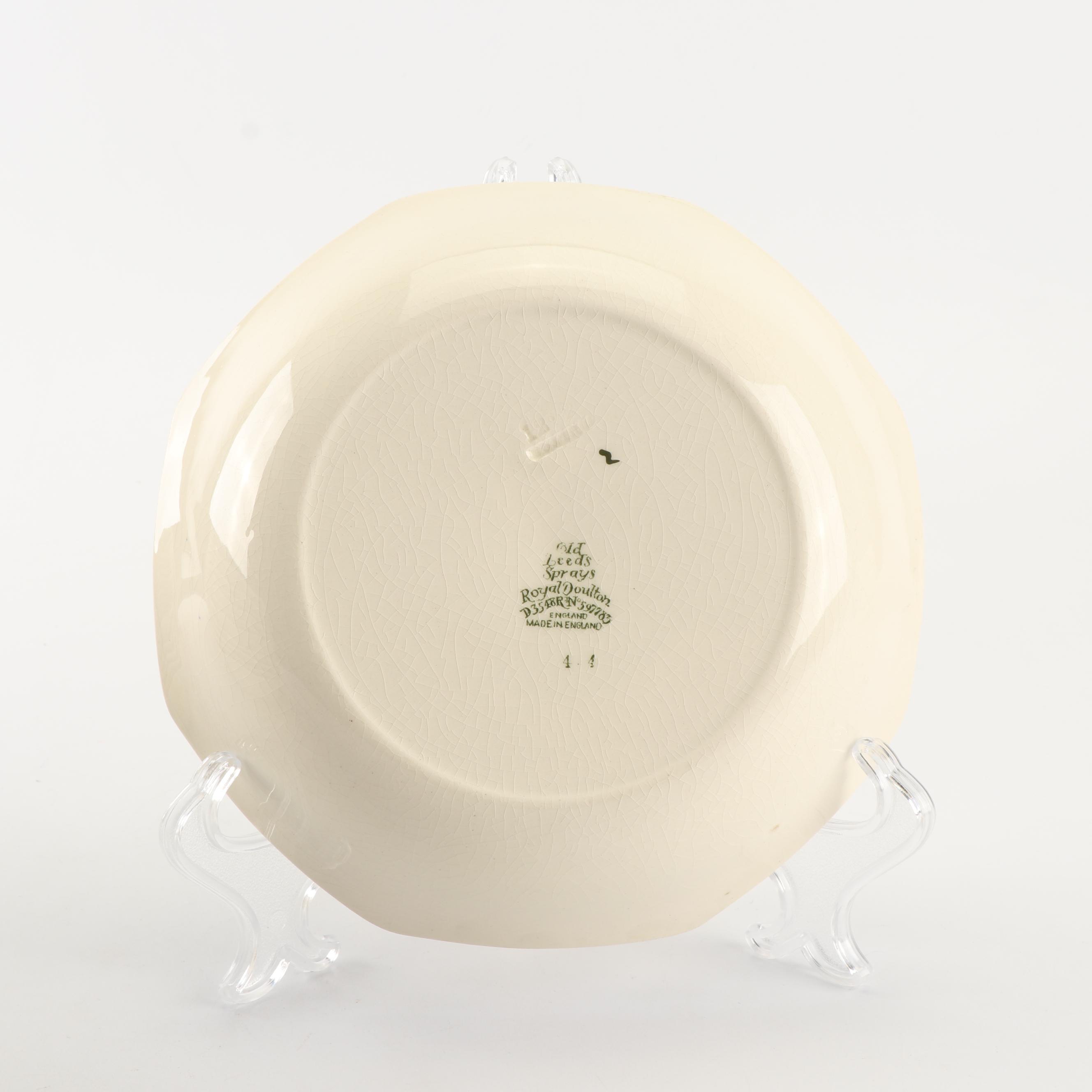 Royal Doulton "Old Leeds Sprays" Earthenware Tableware, Circa 1912