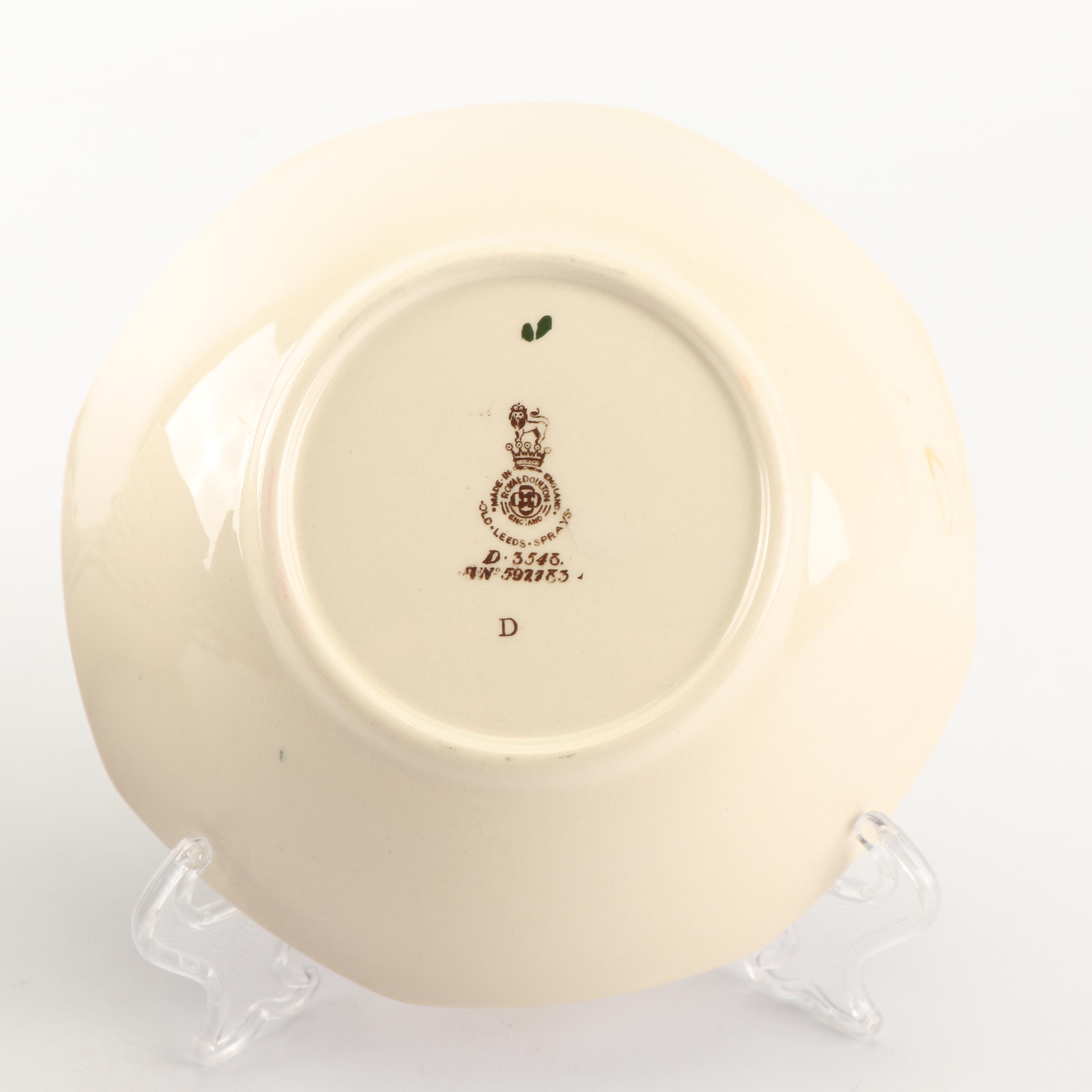 Royal Doulton "Old Leeds Sprays" Earthenware Tableware, Circa 1912