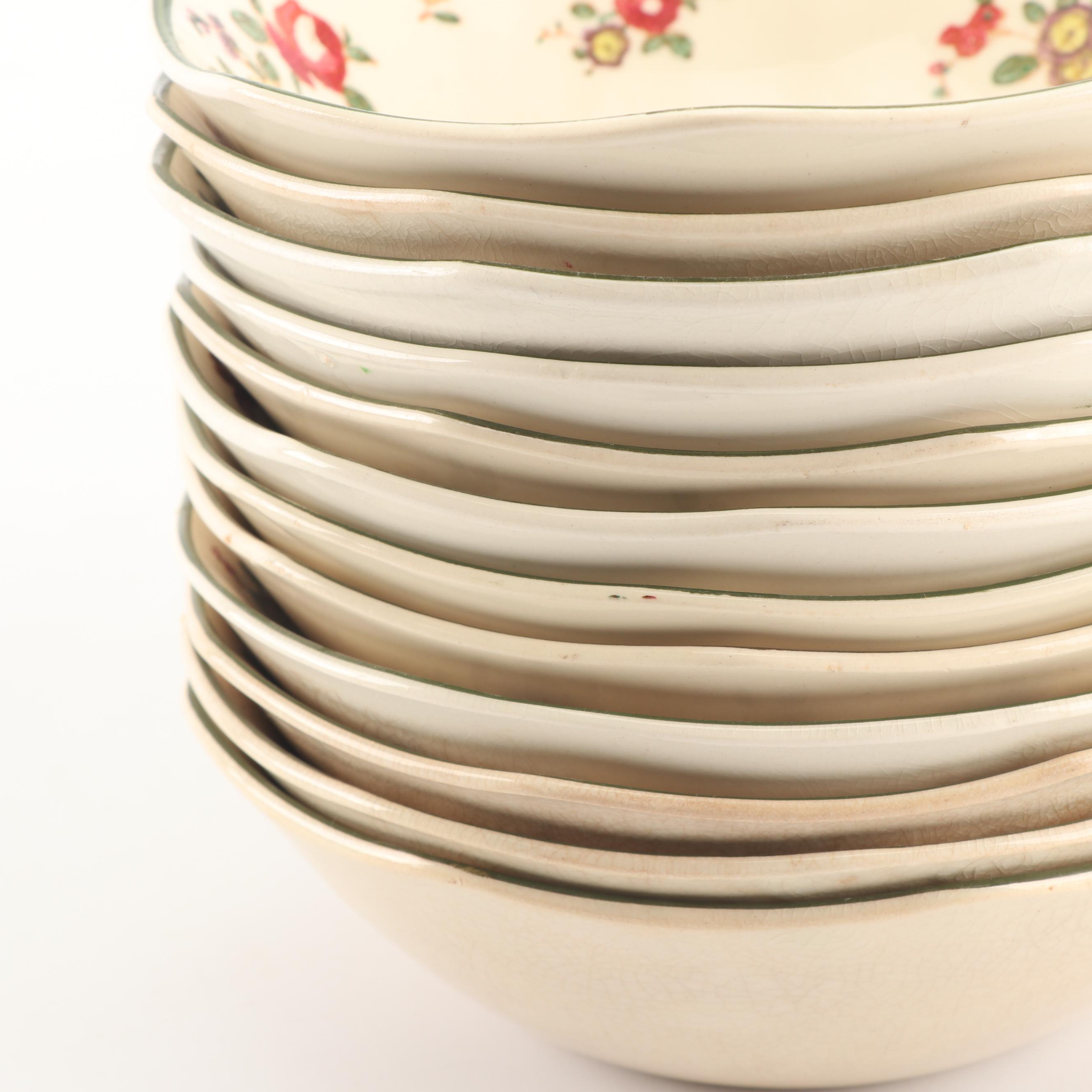 Royal Doulton "Old Leeds Sprays" Earthenware Tableware, Circa 1912