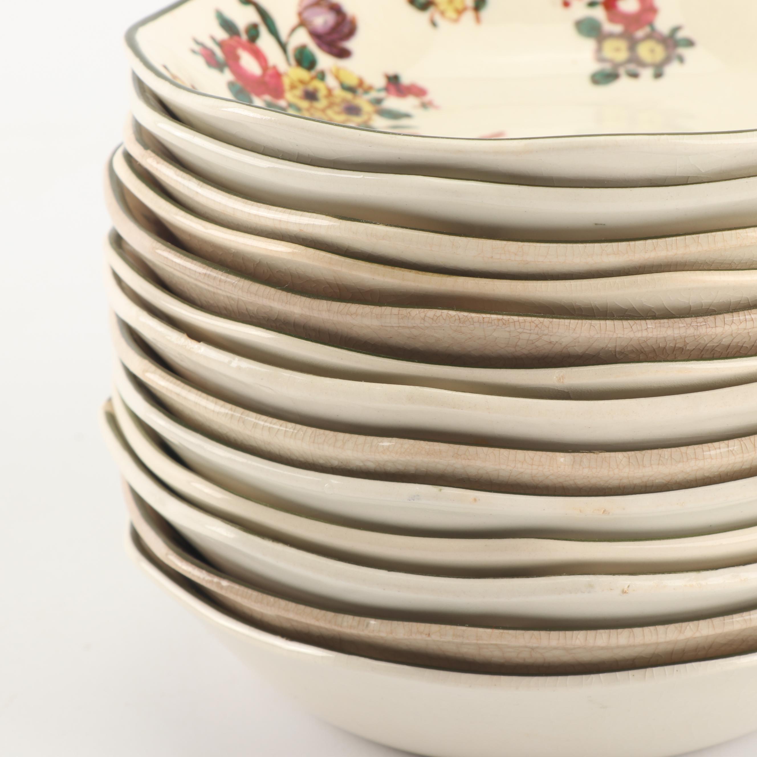 Royal Doulton "Old Leeds Sprays" Earthenware Tableware, Circa 1912