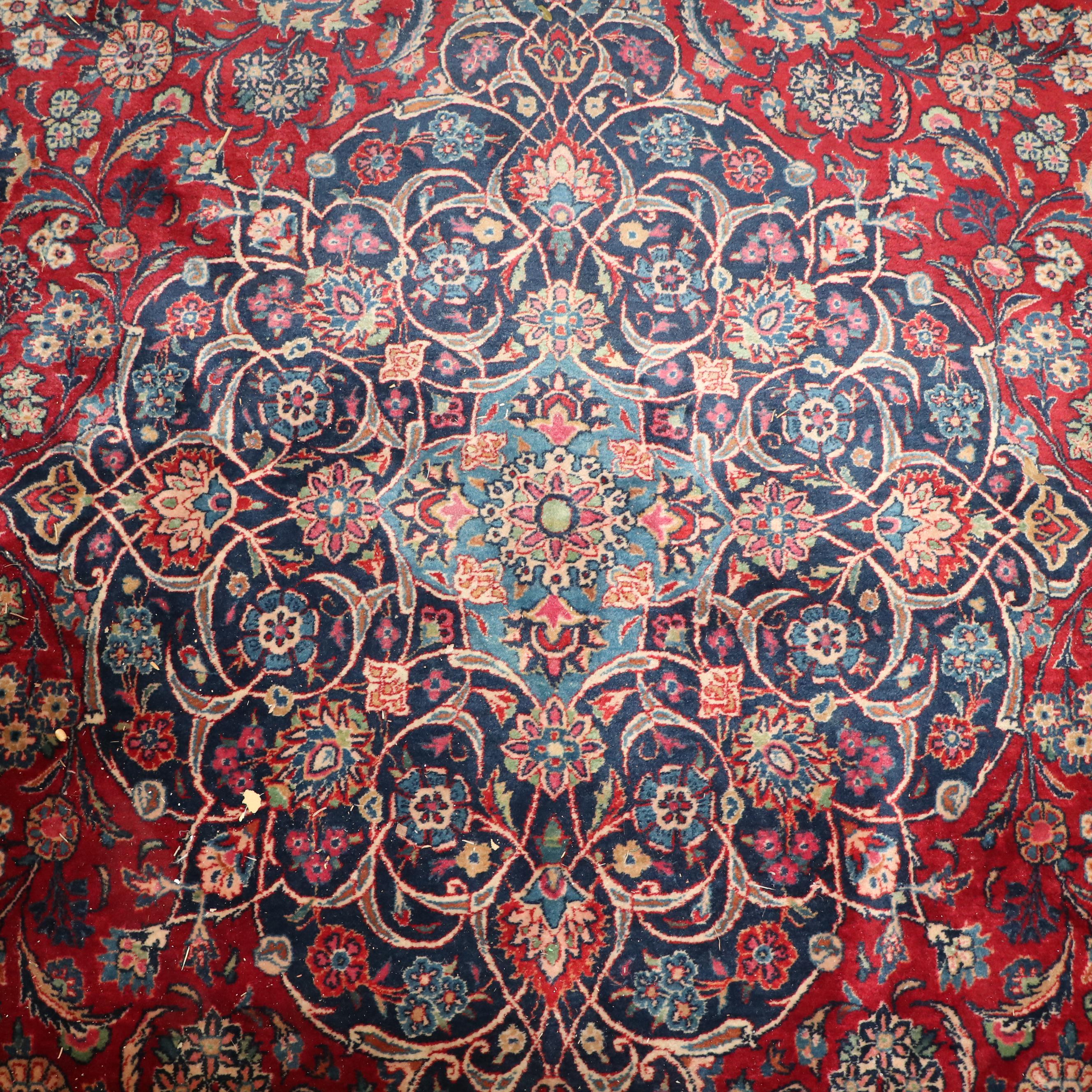 Hand-Knotted Indian Agra Wool Room Sized Rug