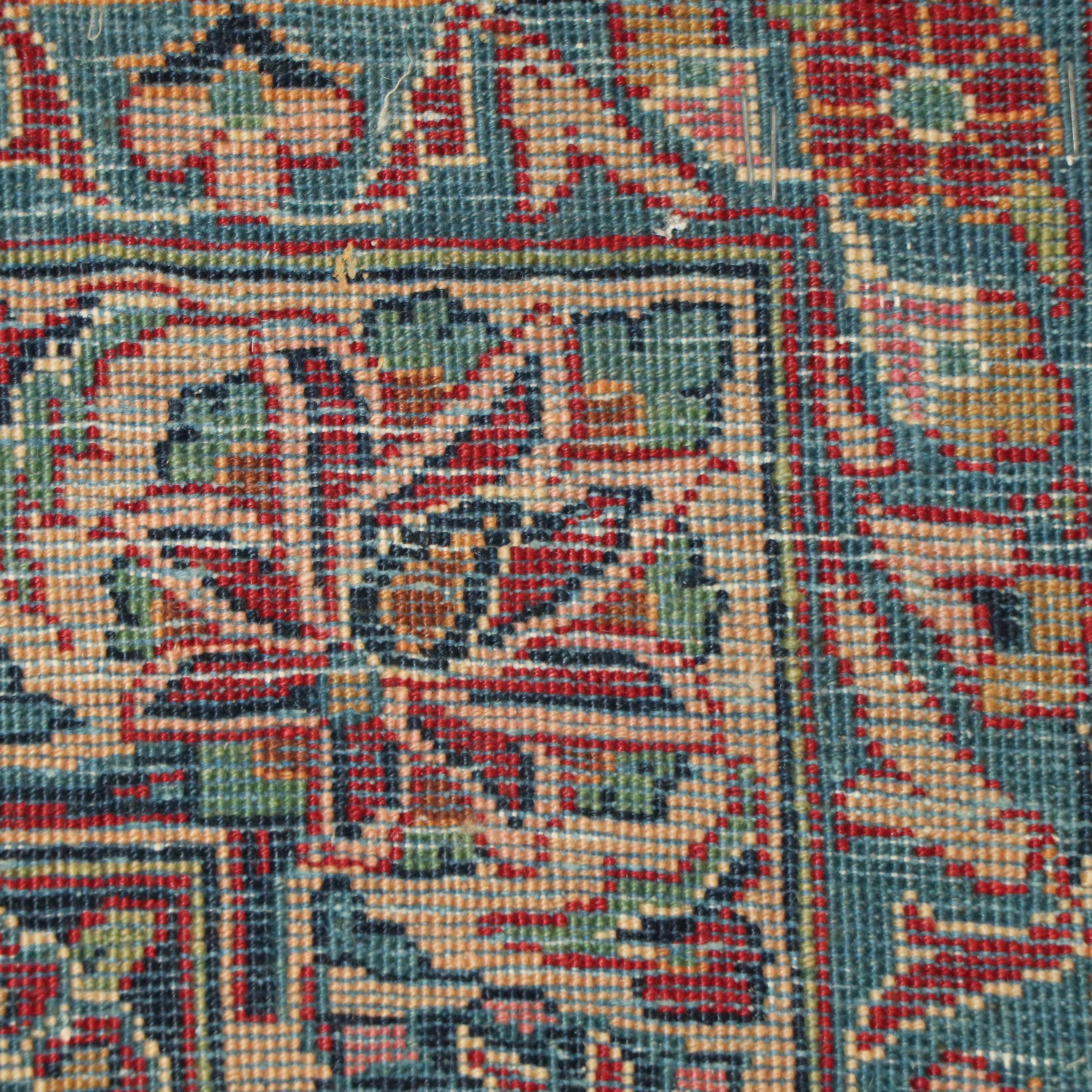 Hand-Knotted Indian Agra Wool Room Sized Rug