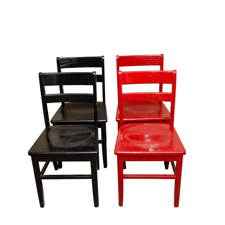 Contemporary Painted Oak Side Chairs