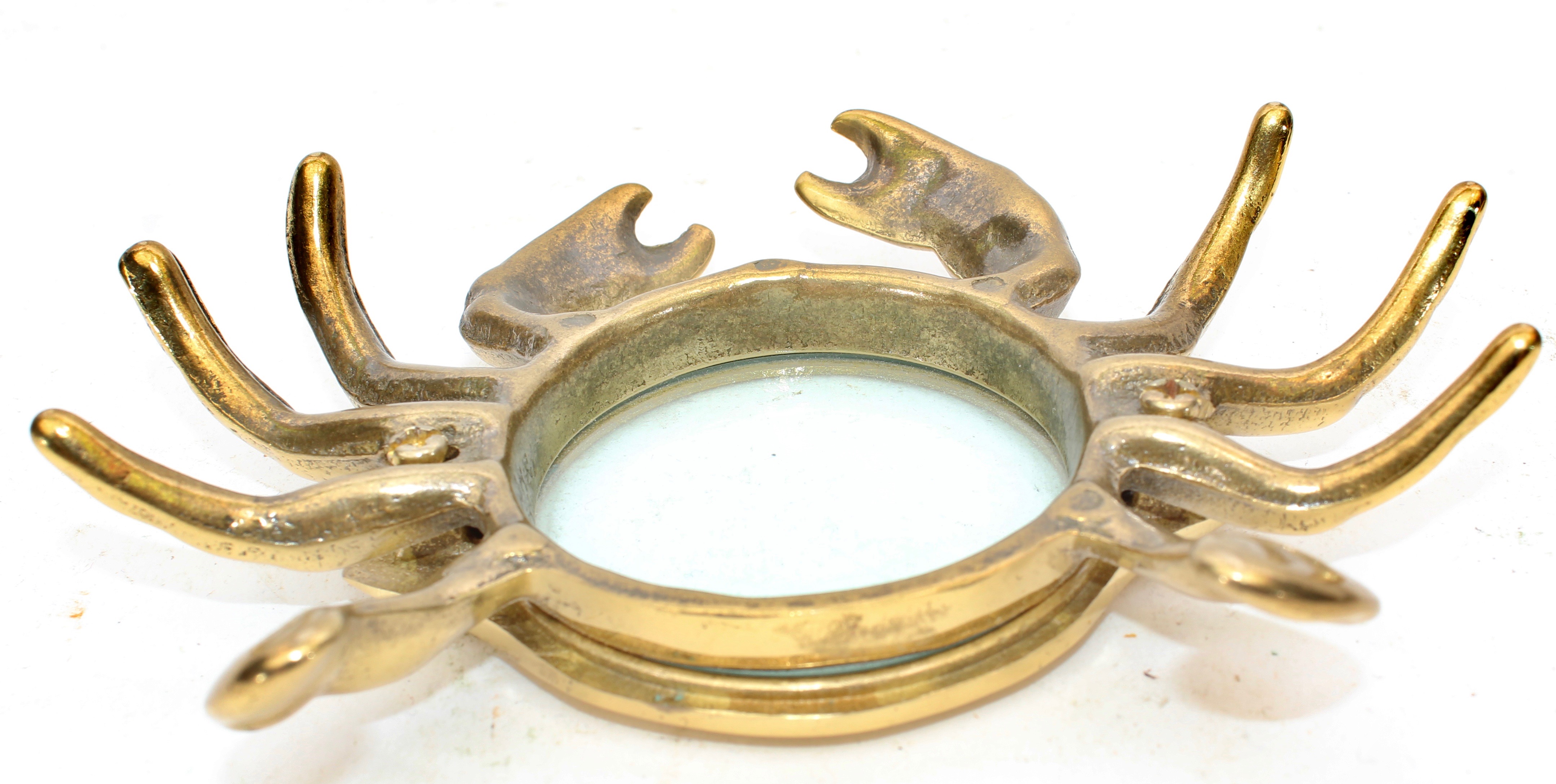 Waterman Ballpoint Pen and Brass Crab Magnifying Glass